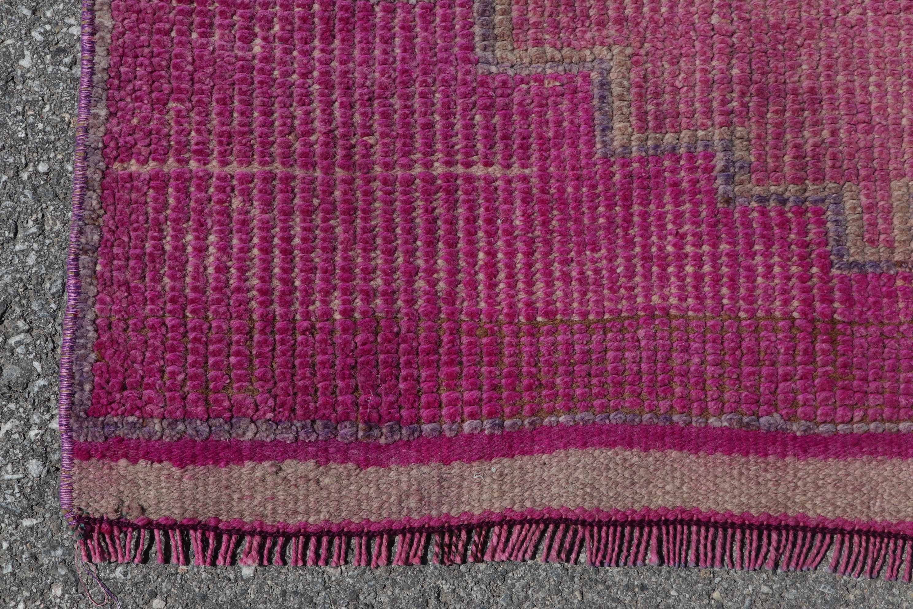 Vintage Rugs, Kitchen Rug, Turkey Rug, Cool Rug, 3.1x10.6 ft Runner Rugs, Bedroom Rugs, Turkish Rug, Pink Moroccan Rugs, Rugs for Corridor