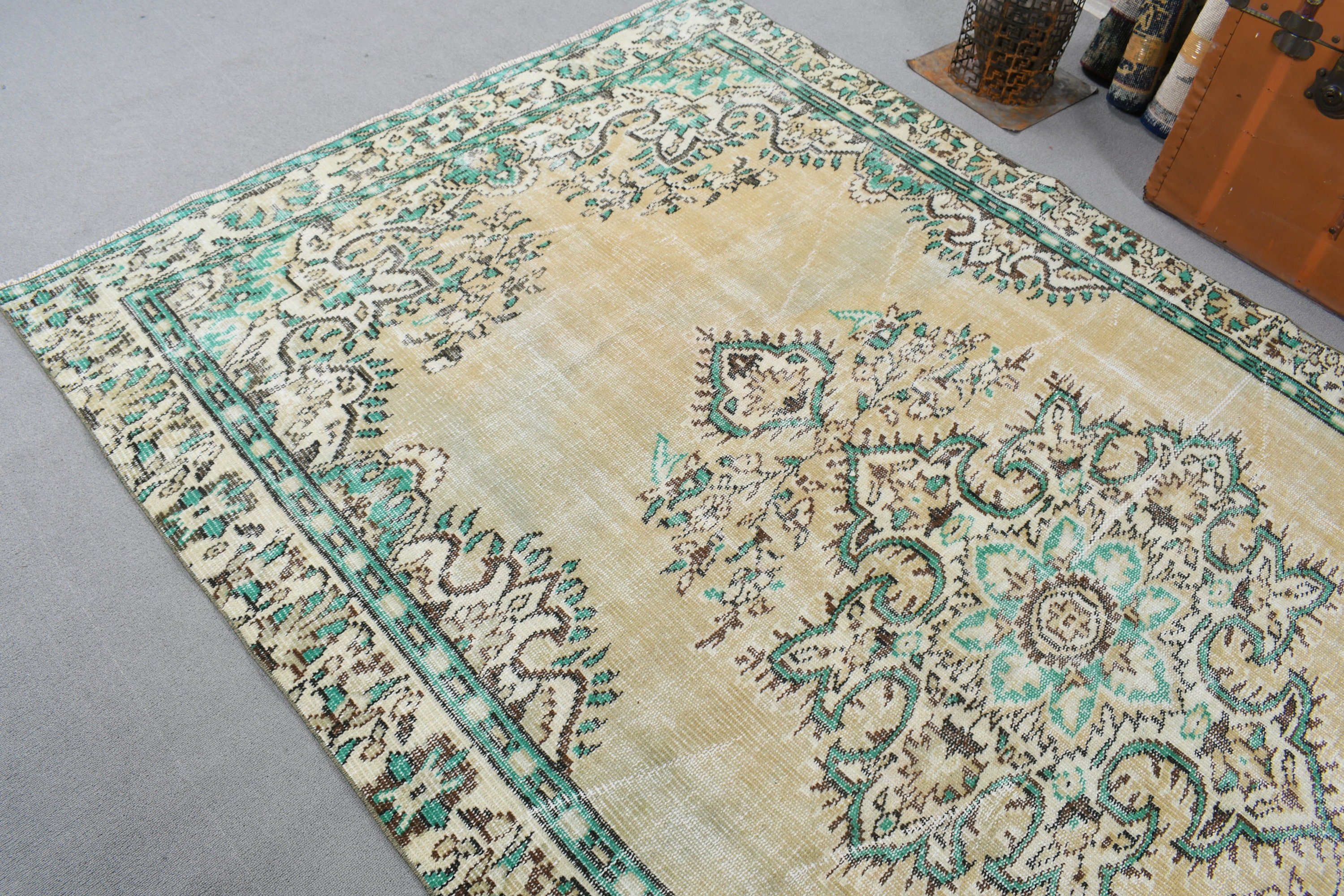 Salon Rugs, 5.2x9.5 ft Large Rugs, Cool Rugs, Boho Rug, Vintage Rug, Dining Room Rug, Turkish Rugs, Rugs for Bedroom, Beige Oriental Rug