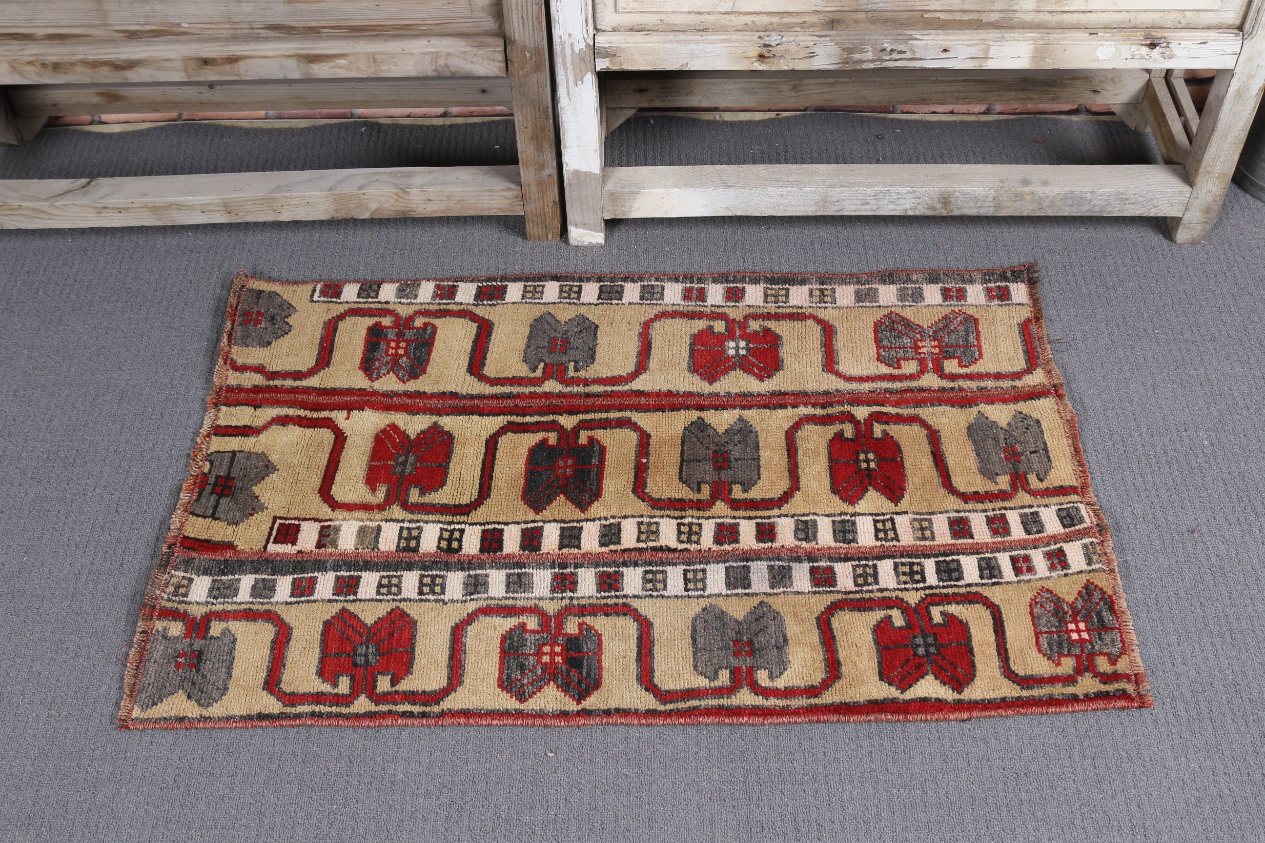 Ethnic Rug, Vintage Rugs, Bedroom Rug, Door Mat Rug, Brown Anatolian Rug, Wall Hanging Rug, Turkish Rugs, 2x3.1 ft Small Rugs