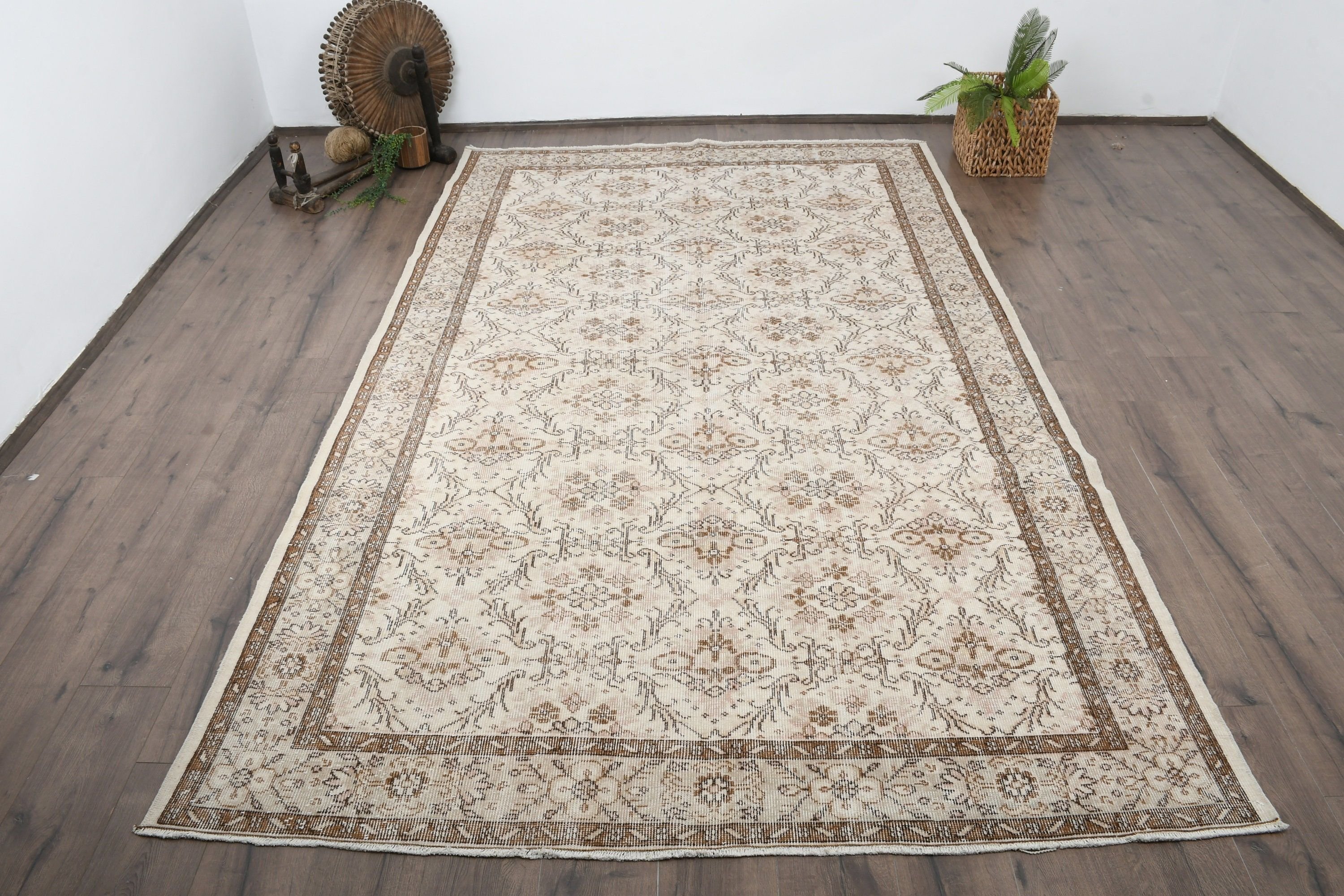 Antique Rugs, Tribal Rug, Vintage Rugs, 6.2x10.2 ft Large Rug, Oriental Rugs, Turkish Rug, Beige Moroccan Rug, Dining Room Rug, Bedroom Rug