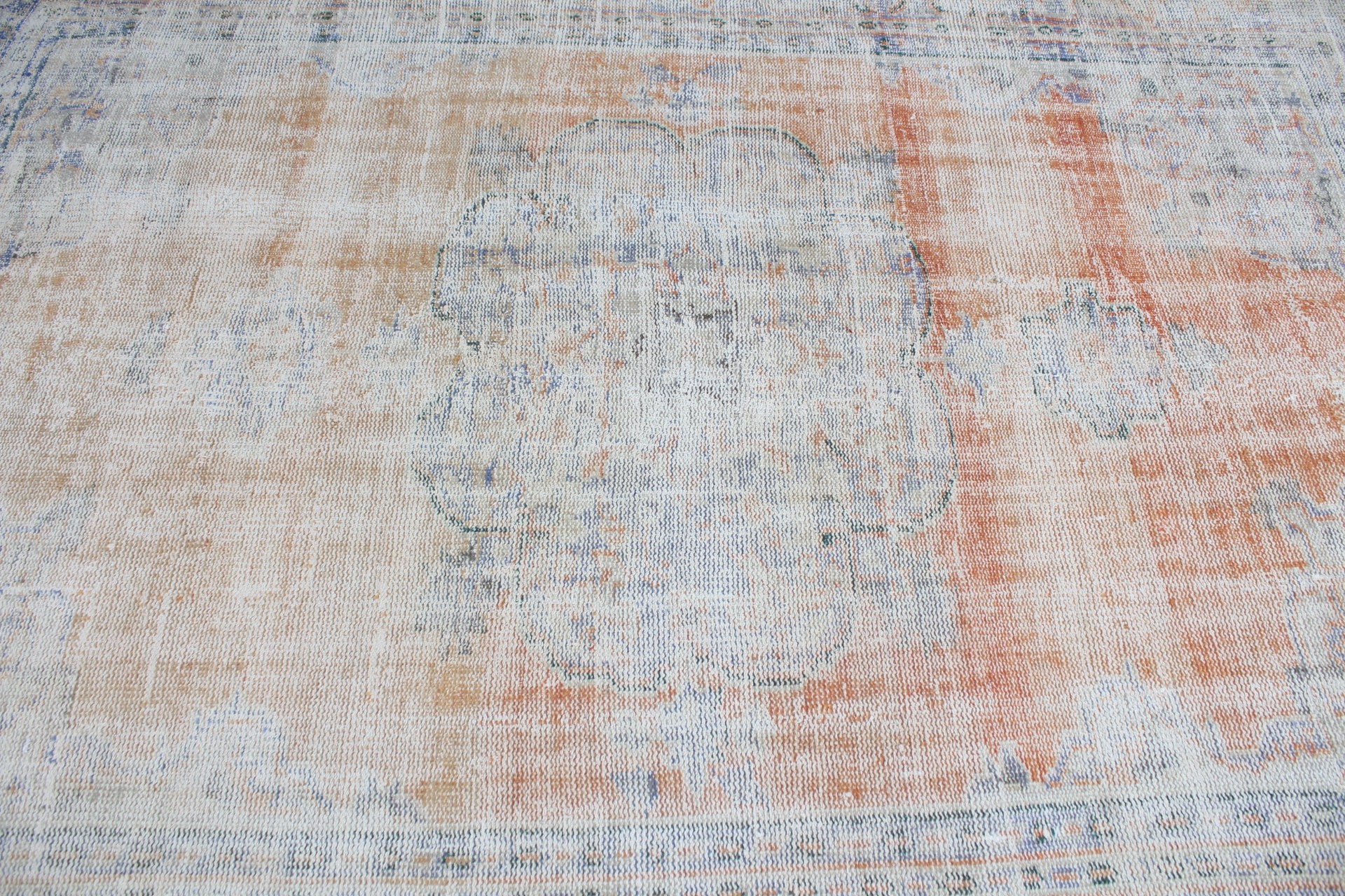 Office Rug, Vintage Rug, Turkish Rug, Living Room Rugs, Salon Rugs, 6.3x8.4 ft Large Rug, Home Decor Rug, Orange Cool Rug