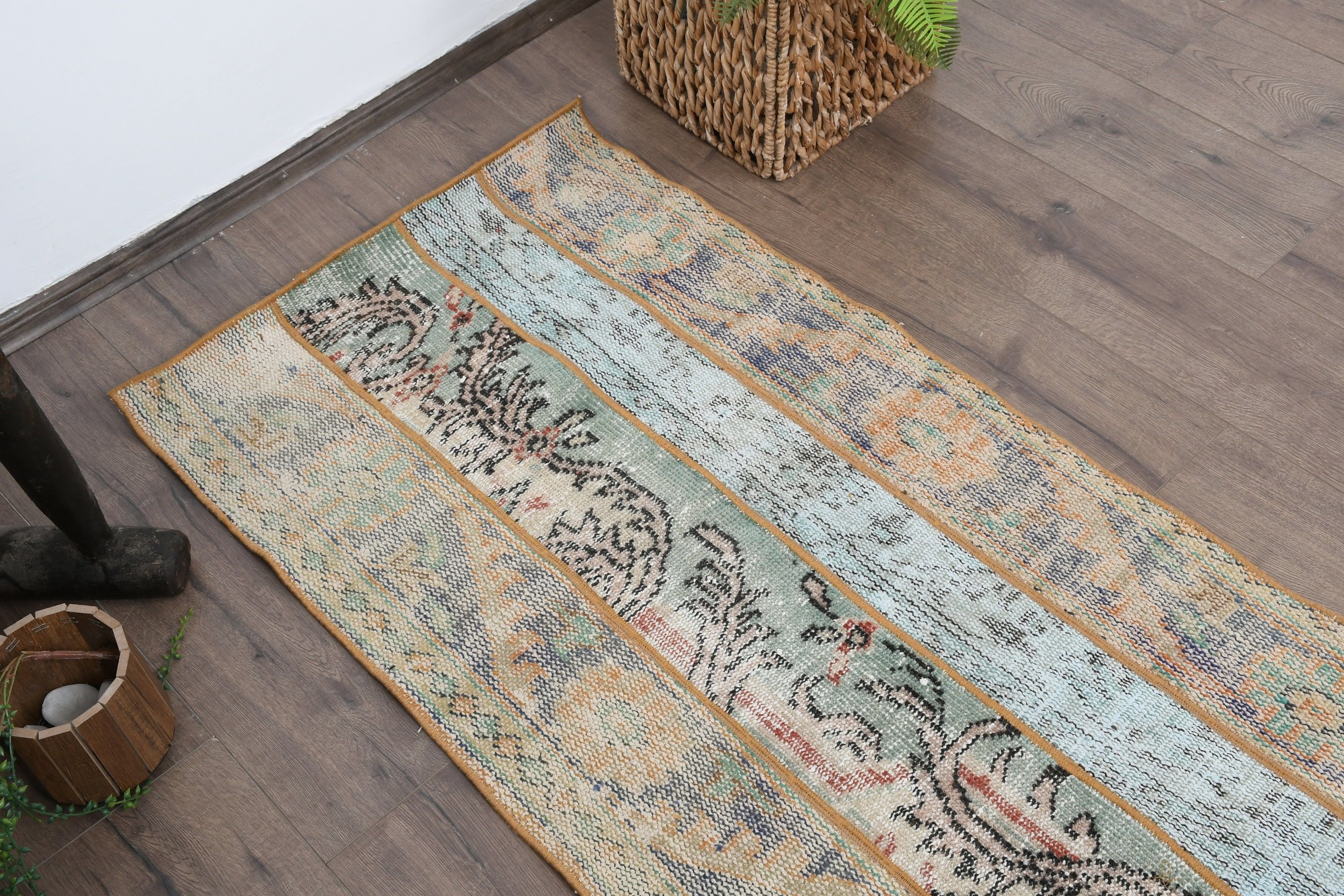 2.2x4.3 ft Küçük Halılar, Çocuk Halıları, Sarı Soğuk Halı, Türk Halısı, Antika Halı, Vintage Halılar, Yer Halıları, Banyo Halısı