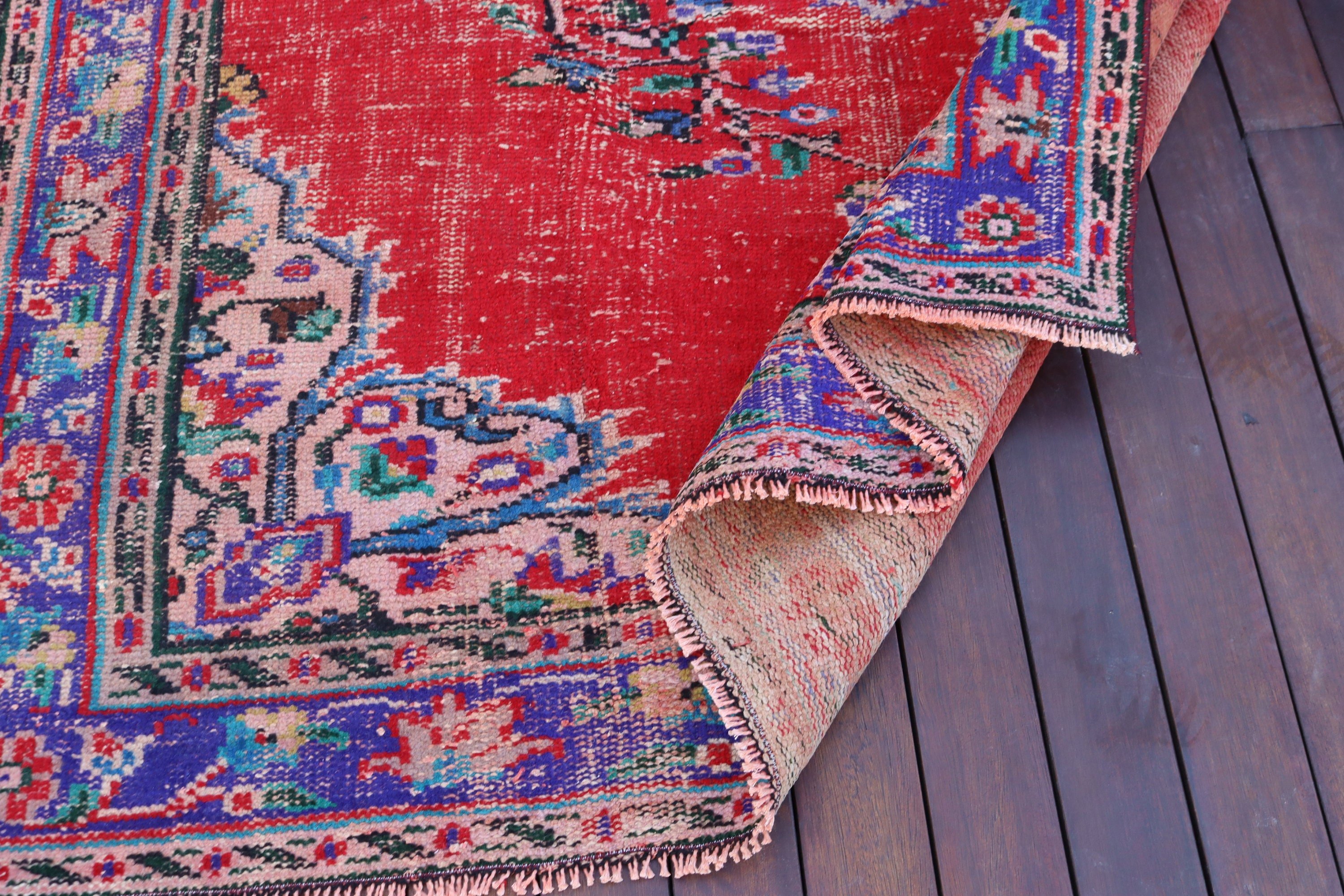 Büyük Boho Halı, 5.4x8.4 ft Büyük Halılar, Anadolu Halısı, Türk Halıları, Kırmızı Modern Halı, Vintage Halılar, Yatak Odası Halısı, Ev Dekor Halısı, Yer Halısı