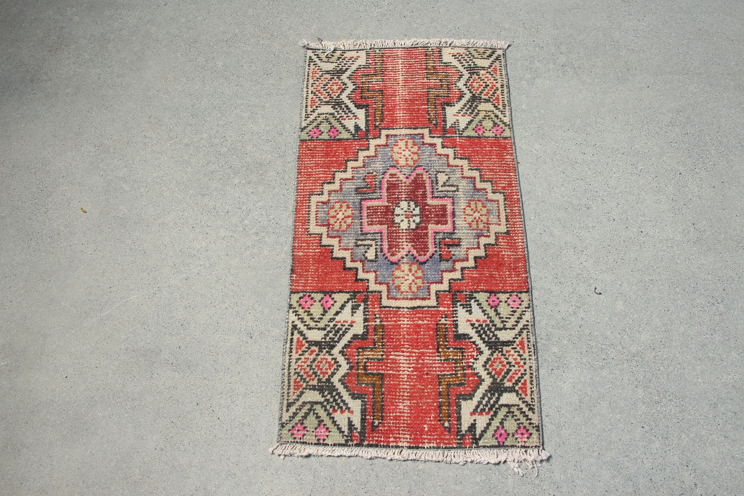 Wall Hanging Rugs, Cool Rug, 1.5x2.9 ft Small Rug, Rugs for Kitchen, Turkish Rug, Vintage Rug, Entry Rug, Red Oriental Rugs, Kitchen Rug