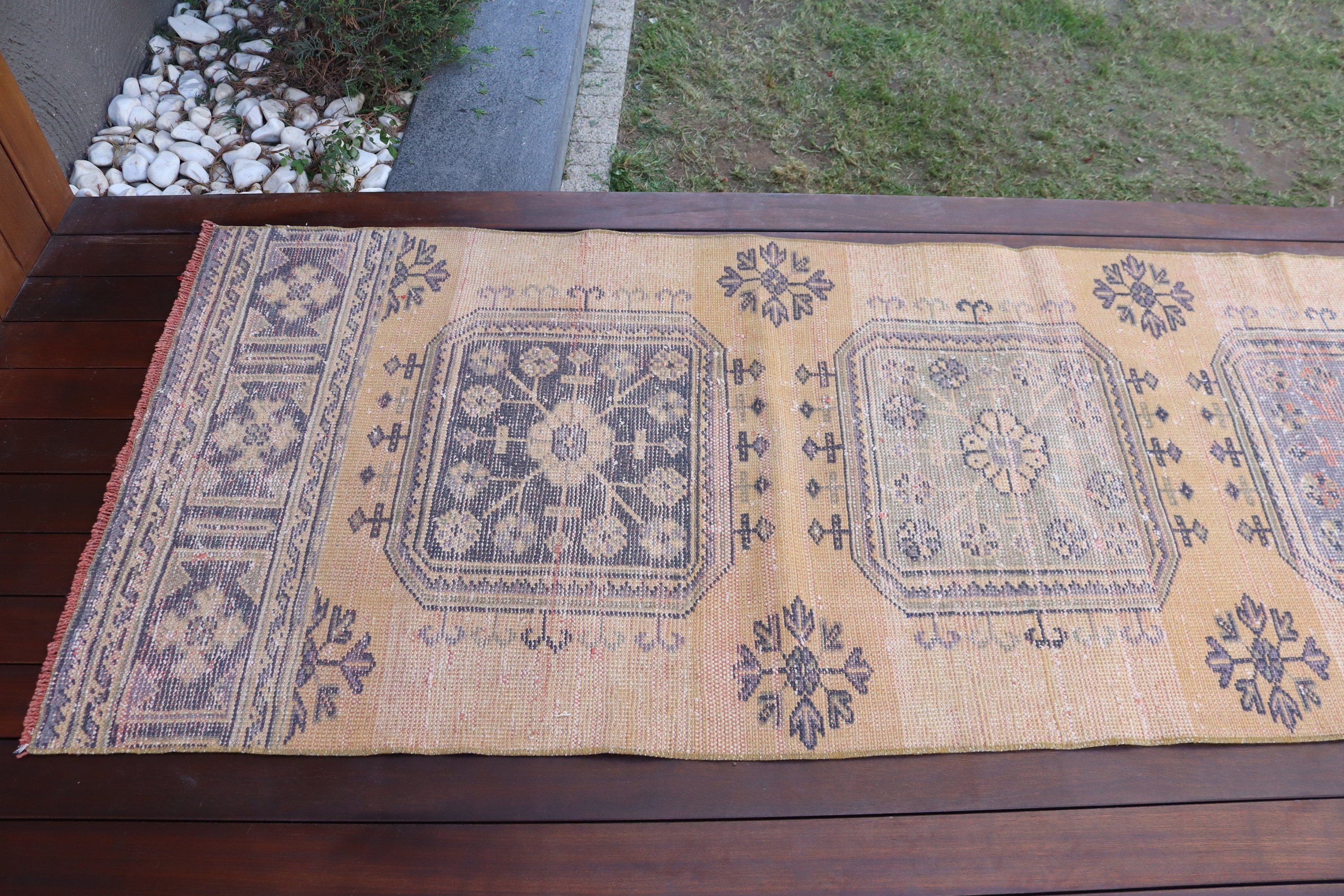 Sarı Yatak Odası Halısı, 2.7x11.3 ft Runner Halısı, Açıklama Halısı, Beni Ourain Runner Halıları, Türk Halıları, Vintage Halılar, El Yapımı Halılar, Havalı Halı