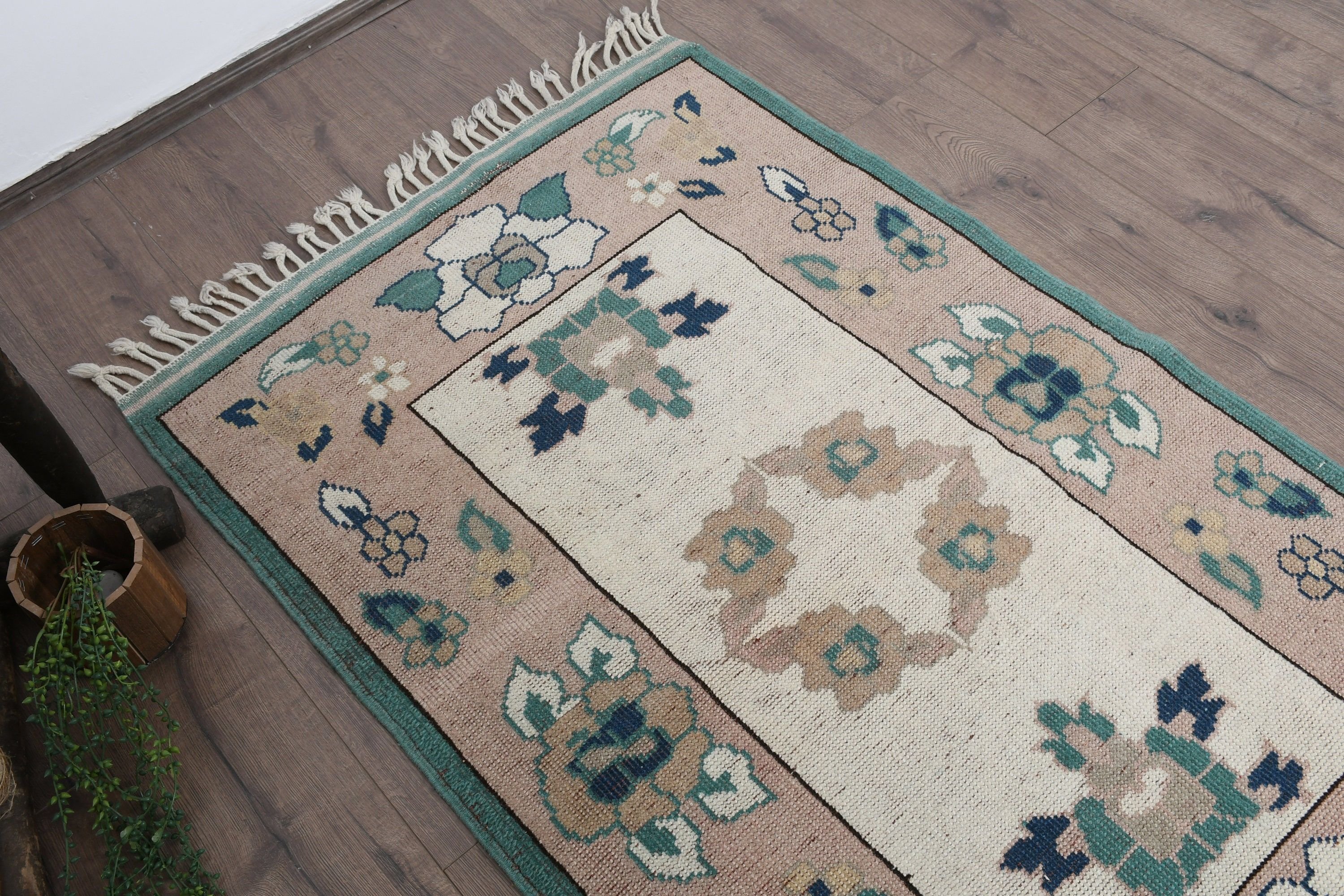 Vintage Rug, Nursery Rug, Green  3x4.9 ft Small Rug, Home Decor Rugs, Rugs for Bathroom, Turkish Rug, Bath Rugs