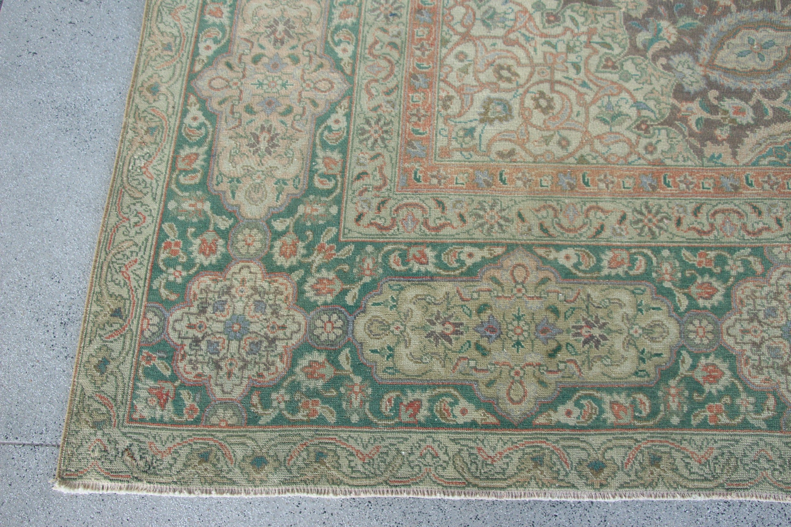 Green Bedroom Rug, Vintage Rugs, Boho Rug, Turkish Rugs, Oriental Rug, Dining Room Rugs, Floor Rug, 10.1x12.9 ft Oversize Rug, Saloon Rug