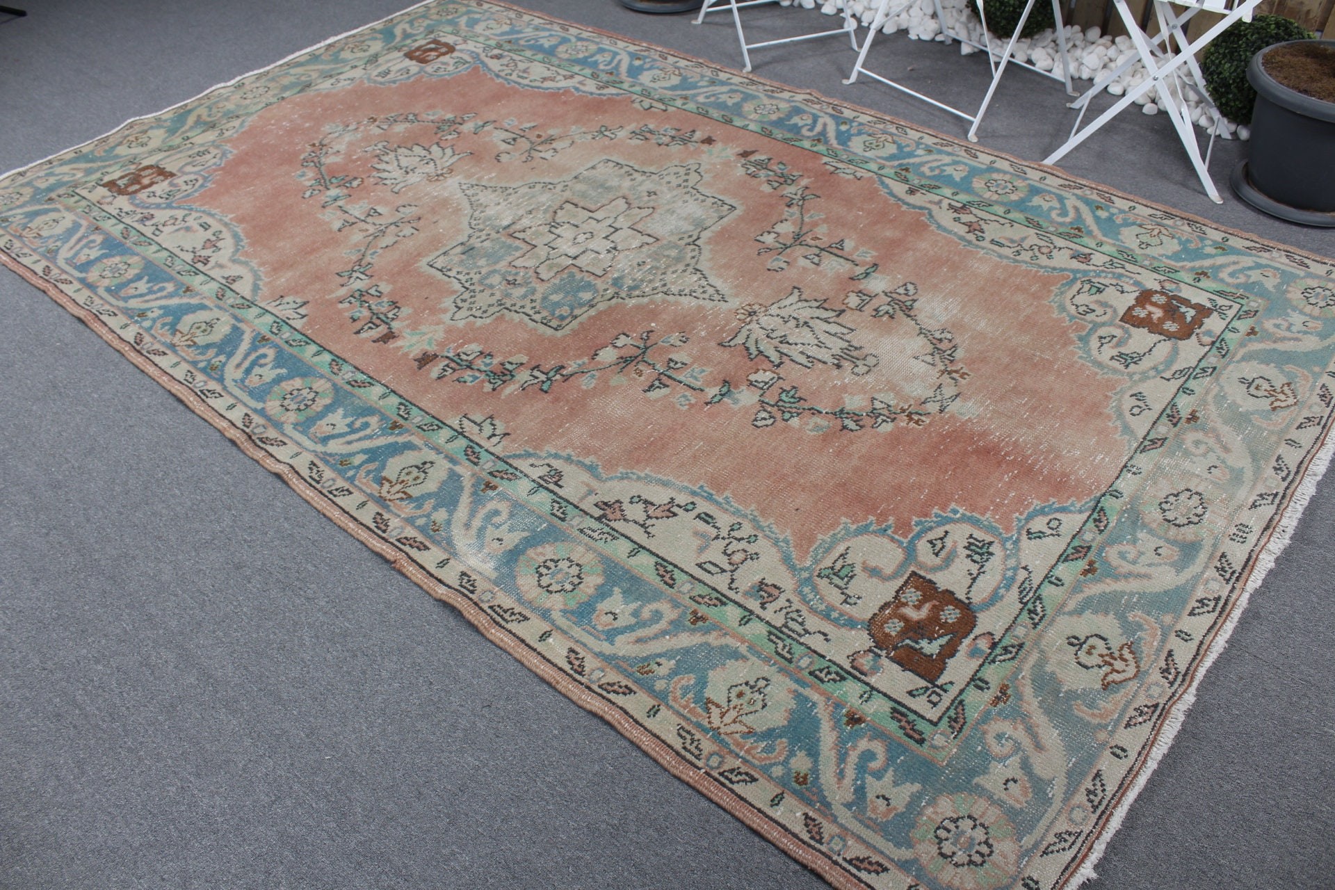 Salon Rug, Turkish Rug, Pink Oriental Rug, Vintage Rugs, 5.9x9.7 ft Large Rugs, Home Decor Rugs, Nomadic Rugs, Antique Rug, Dining Room Rug