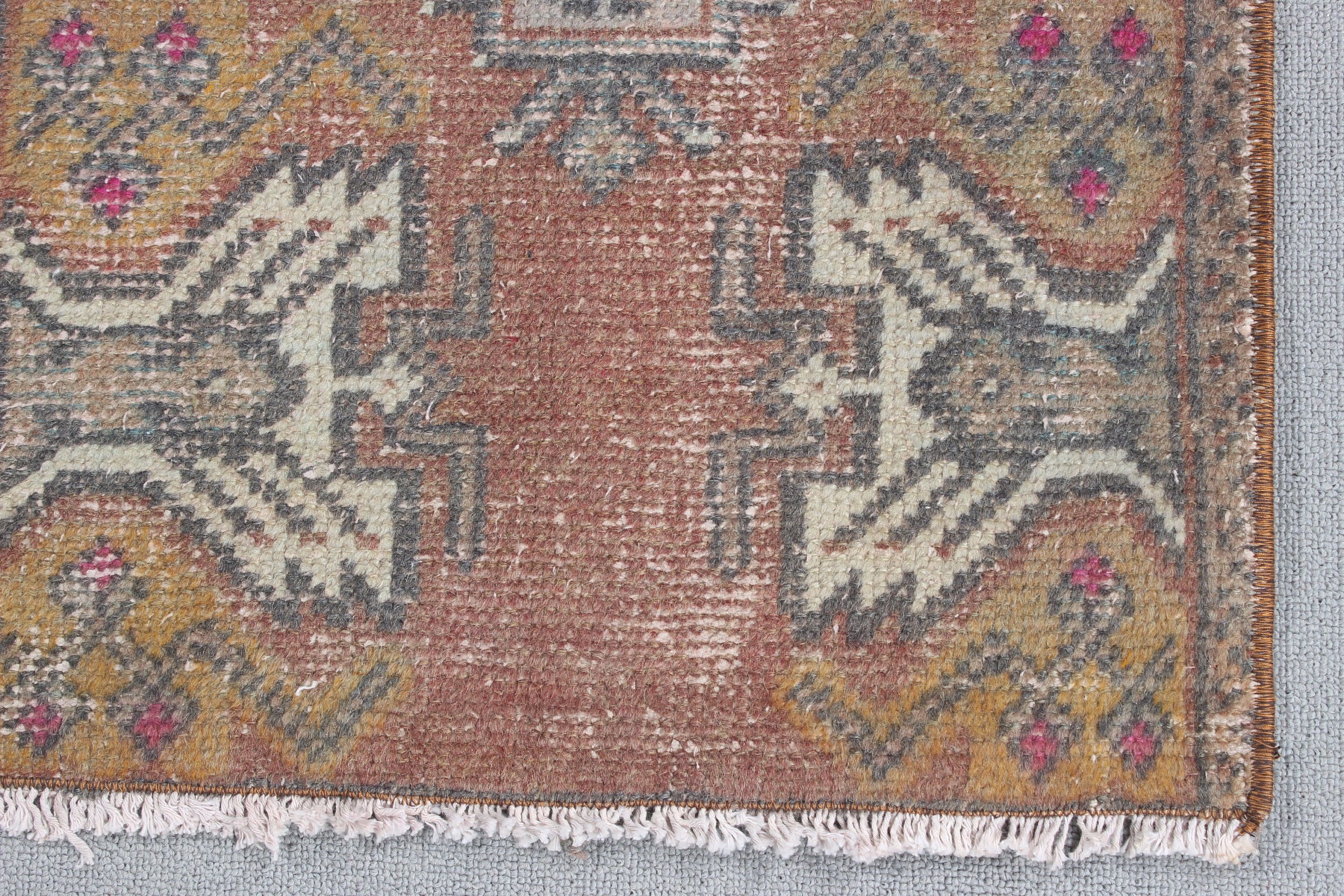 Vintage Halı, Türk Halısı, Düz Dokuma Halı, Mutfak Halısı, Kırmızı Lüks Halı, 1.6x3.2 ft Küçük Halı, Kapı Paspası Halıları, Banyo Paspası Boho Halısı, Geometrik Halı