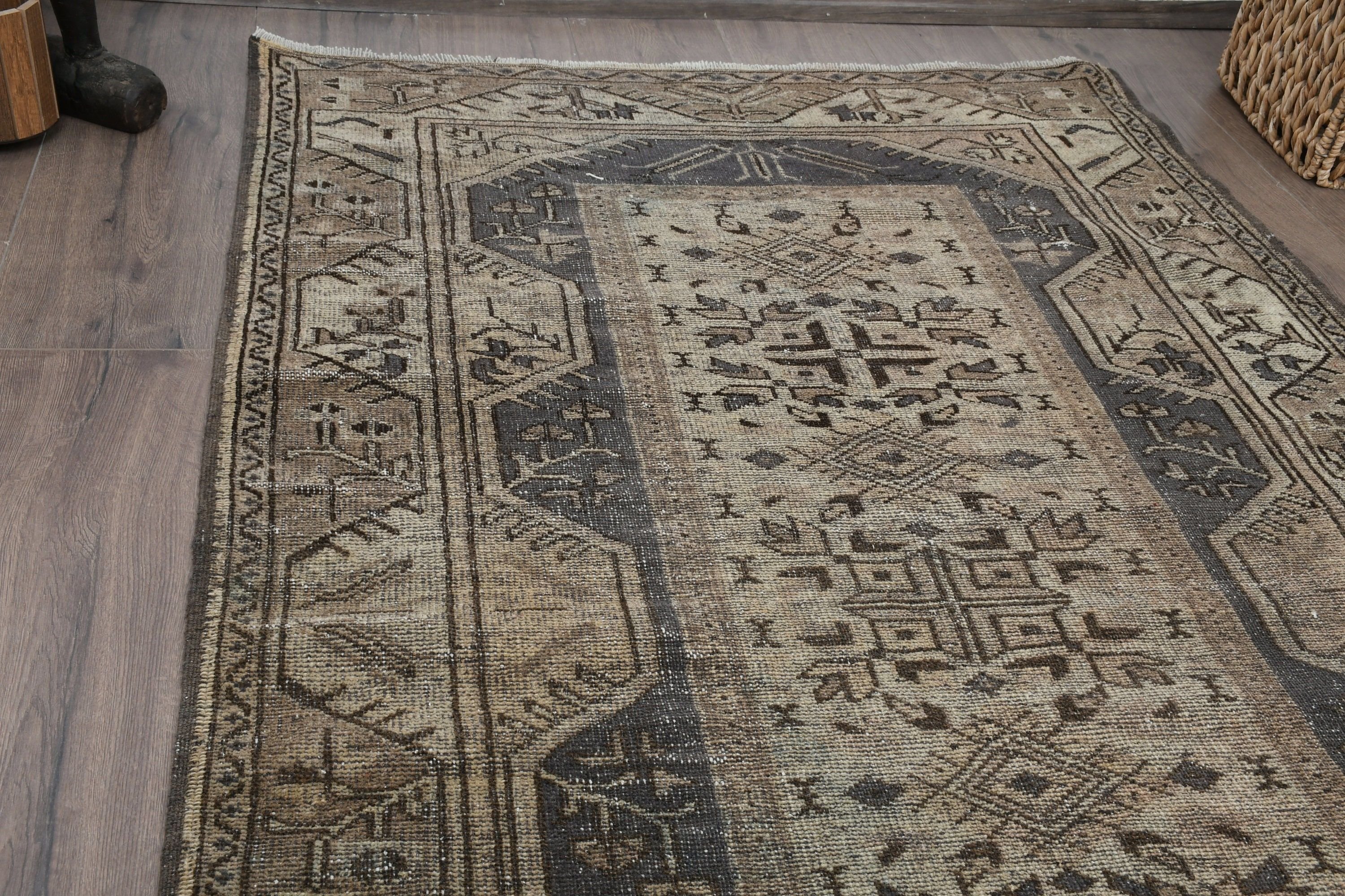 3.6x6.4 ft Accent Halı, Türk Halıları, Yün Halı, Mutfak Halısı, Vintage Halı, Yatak Odası Halısı, Eklektik Halı, Mutfak Halıları, Bej Anadolu Halıları