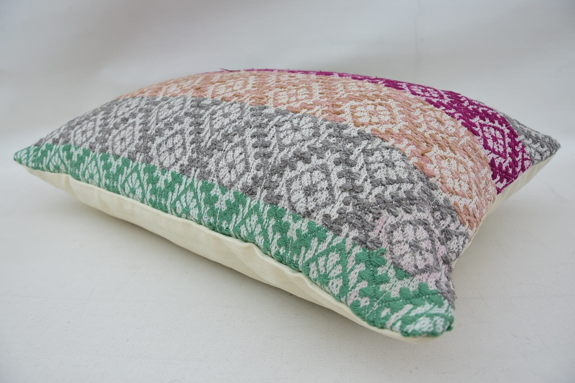 Gift Pillow, 16"x24" Gray Cushion, Ethnic Pillow Cover Pillow Cover, Pillow for Couch, Aztec Cushion Cover, Throw Kilim Pillow