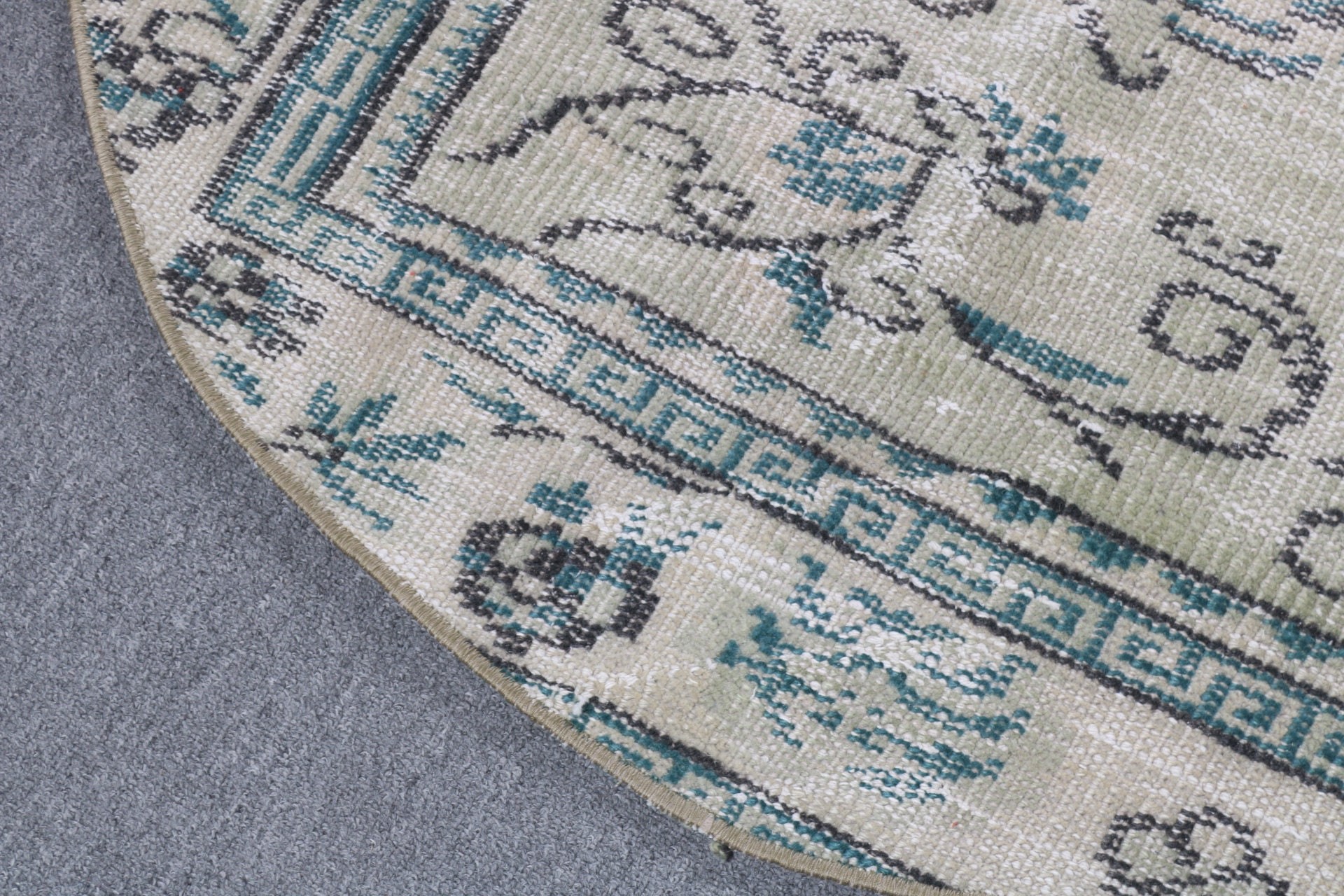 Green Antique Rug, Small Vintage Rugs, Aztec Rug, Turkish Rug, Car Mat Rug, Bedroom Rugs, Vintage Rugs, 3.5x3.5 ft Small Rugs