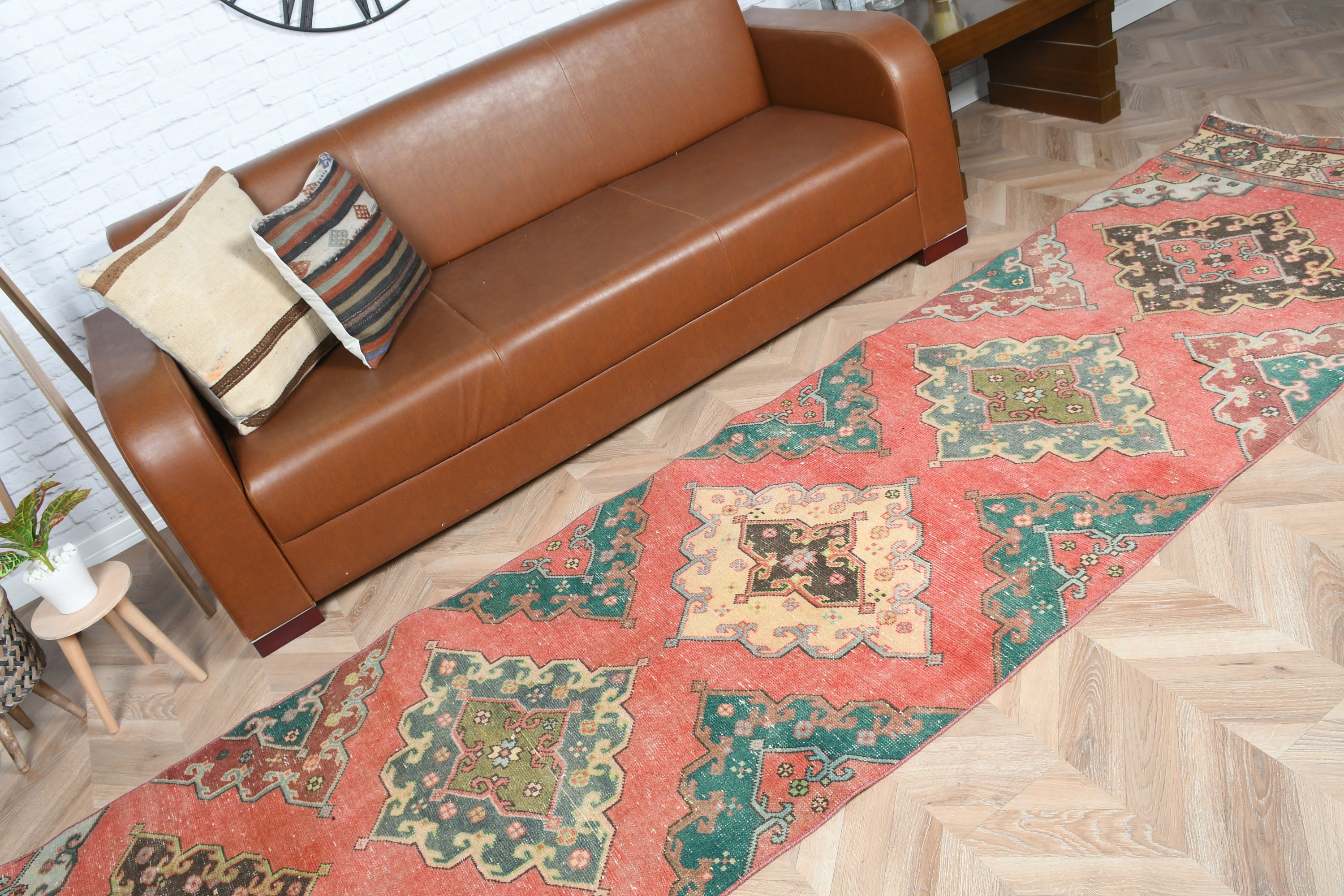 3x12.6 ft Runner Rug, Stair Rugs, Moroccan Rugs, Red Kitchen Rug, Rugs for Hallway, Kitchen Rug, Turkish Rug, Handwoven Rug, Vintage Rug