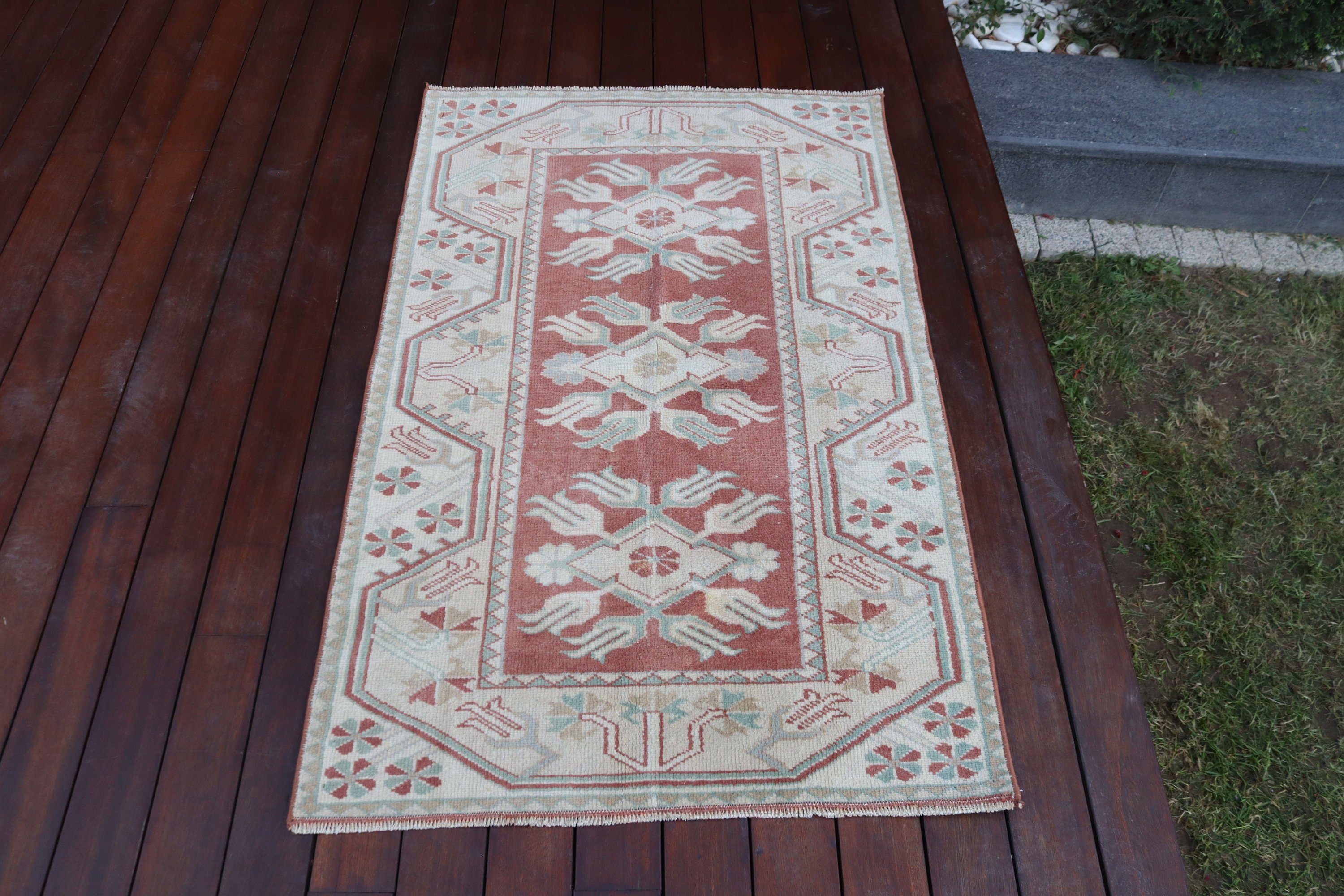 Küçük Alan Halısı, Lüks Halılar, Ev Dekorasyonu Halısı, Mutfak Halısı, Türk Halısı, Bej Oryantal Halısı, 2,6x4,1 ft Küçük Halılar, Vintage Halılar, Çocuk Halısı