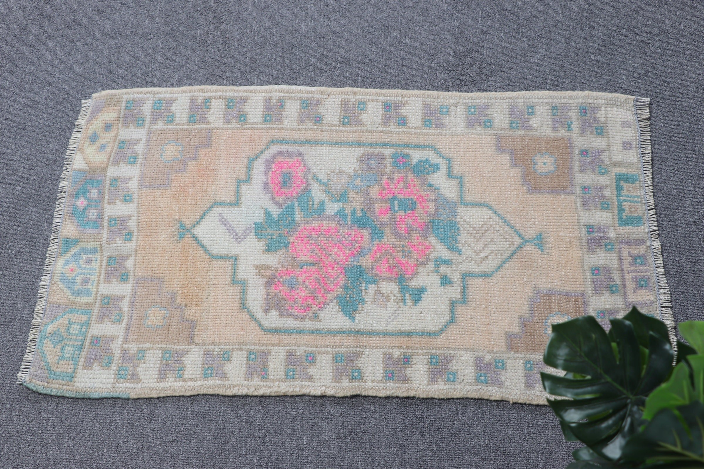 Floor Rugs, Turkish Rug, Bathroom Rug, Car Mat Rug, 1.7x3 ft Small Rug, Beige Bedroom Rugs, Vintage Rug, Wool Rug, Rugs for Car Mat