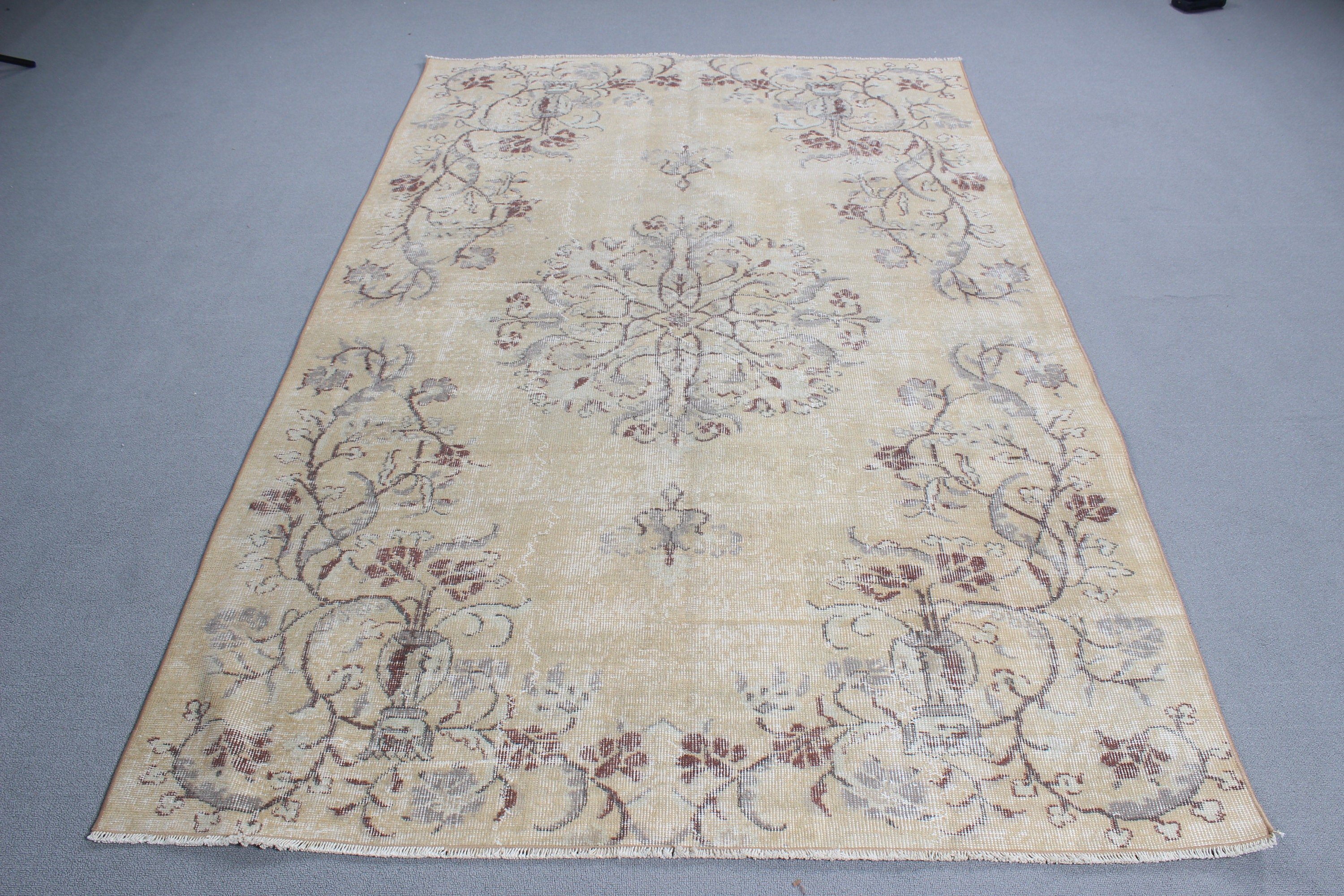 Dining Room Rug, Beige Luxury Rugs, Home Decor Rug, 5.1x7.9 ft Large Rugs, Turkish Rug, Vintage Rug, Large Boho Rug