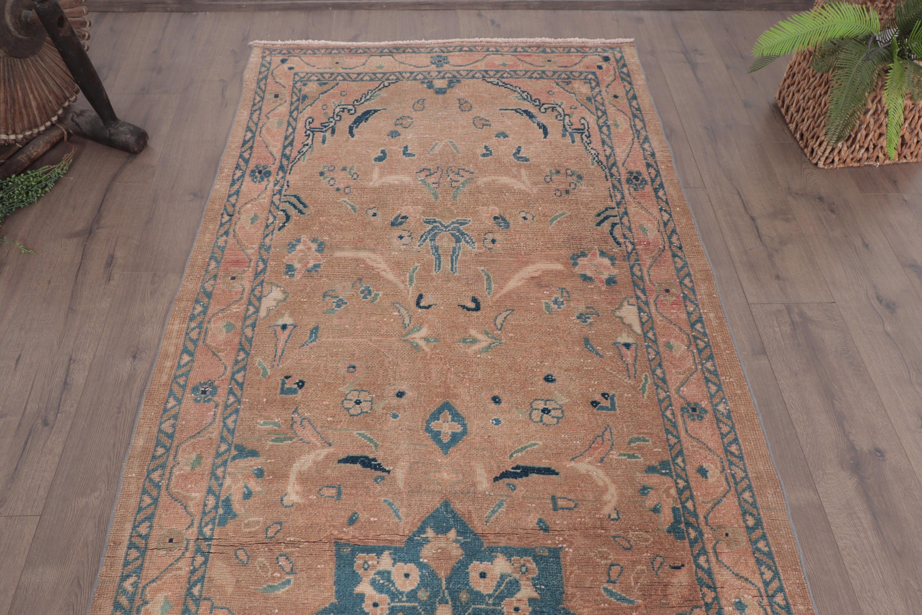 3.8x10 ft Runner Halı, Kahverengi Fas Halısı, Boho Halı, Vintage Halı, Uzun Yolluk Halıları, Havalı Halılar, Beni Ourain Runner Halısı, Türk Halıları