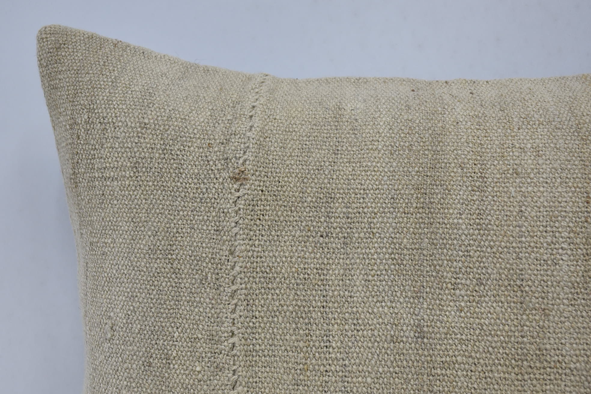 Vintage Kilim Throw Pillow, Kilim Pillow, Nautical Throw Pillow Cover, 16"x24" Beige Cushion Case, Turkish Pillow