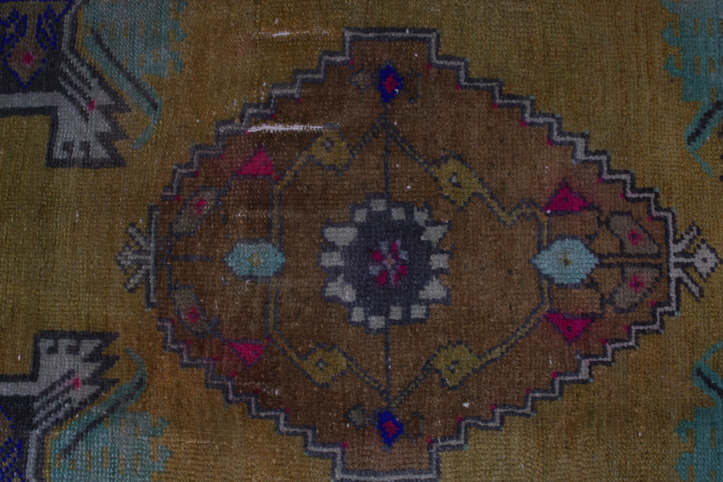 Boho Halı, Fas Halısı, Sarı Ev Dekorasyonu Halısı, Vintage Halılar, Havalı Halı, Duvara Asılı Halılar, Türk Halıları, 1.3x3.2 ft Küçük Halı, Giriş Halısı