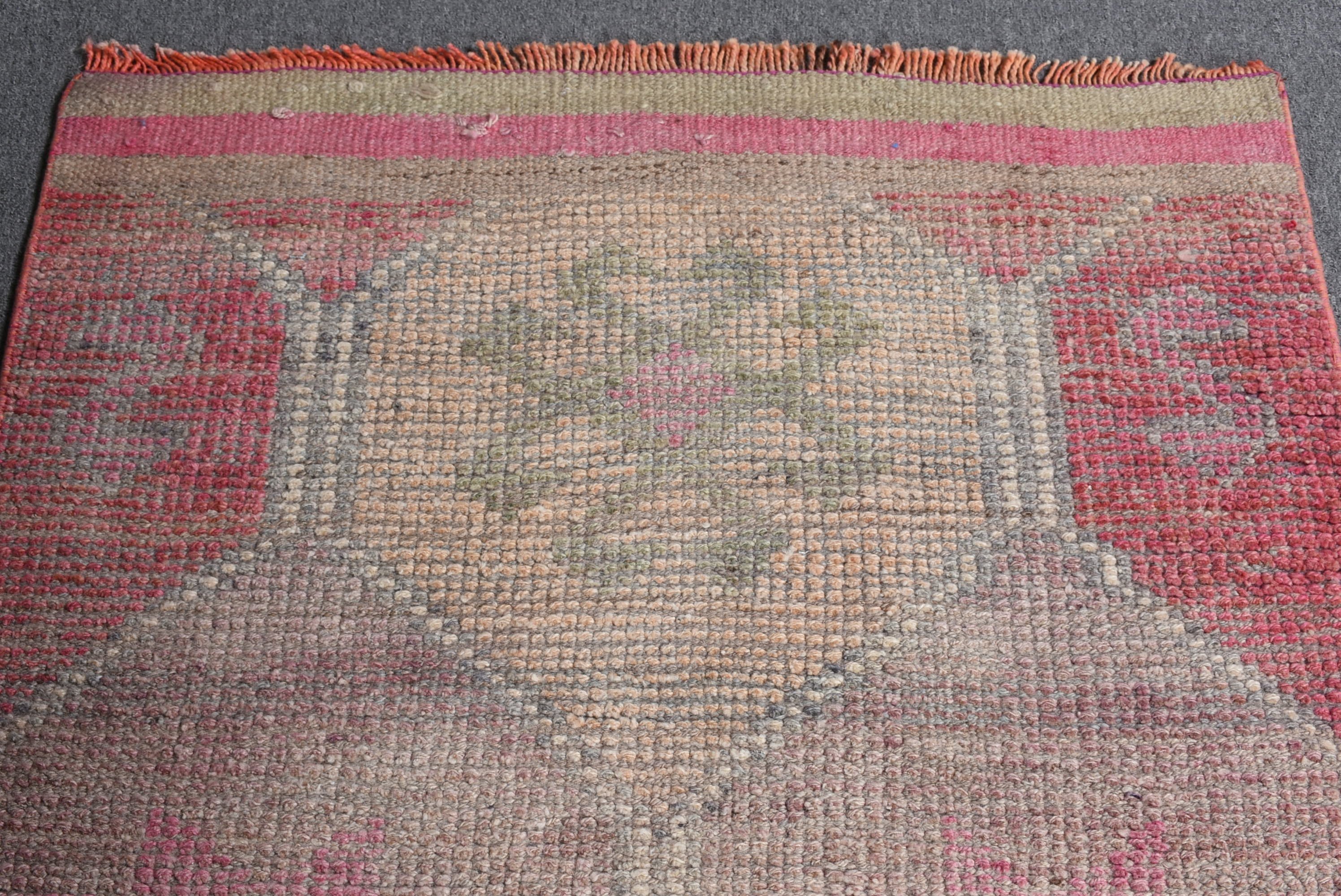 Moroccan Rug, Vintage Rug, 3x9.8 ft Runner Rugs, Bedroom Rugs, Turkish Rug, Rugs for Kitchen, Pink Cool Rug, Kitchen Rug, Wedding Rug