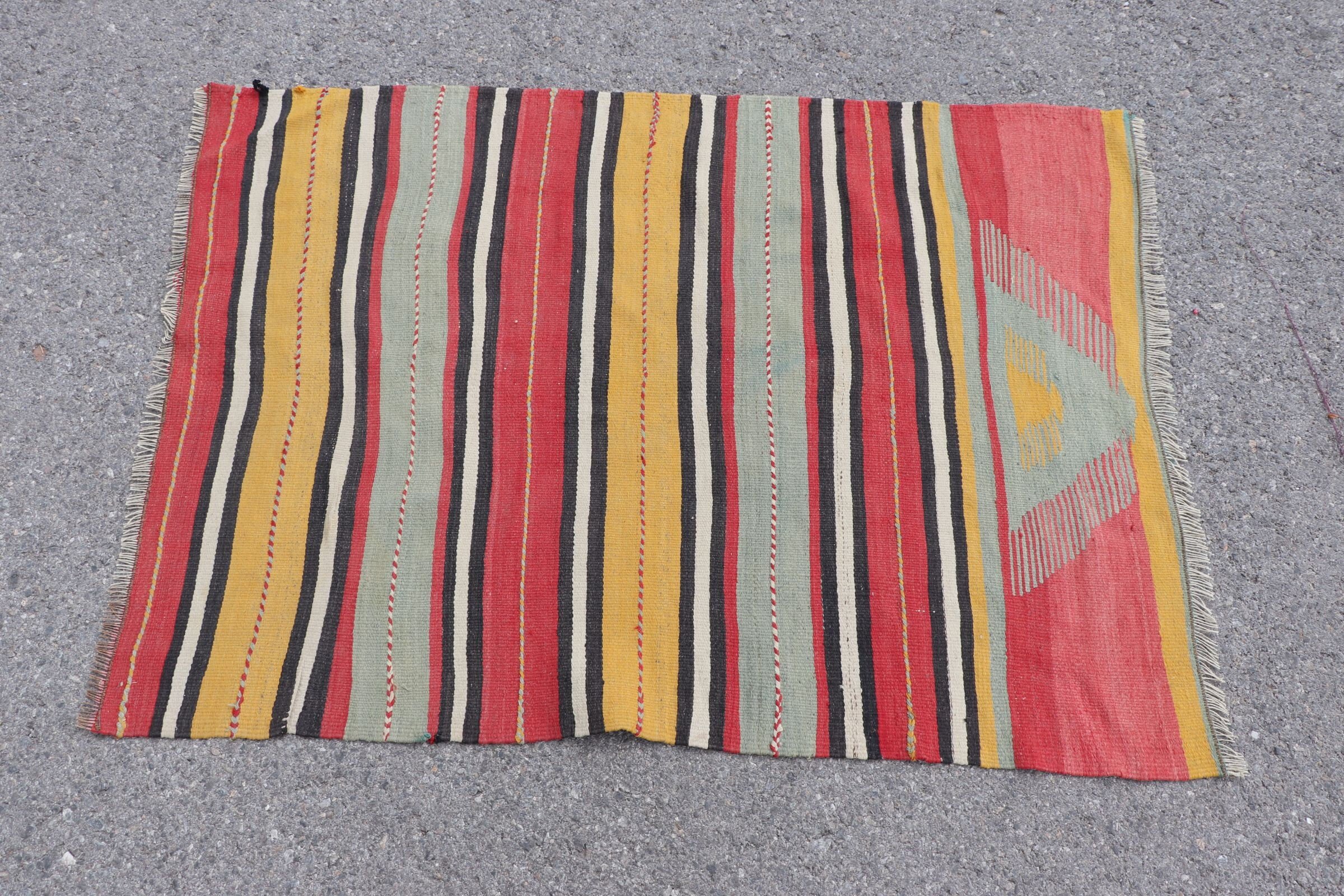 Anadolu Kilim, Yeşil Renkli Kilim, Yatak odası Kilim, Paspas Kilim, Nostaljik Kilim, Duvar Kilim, Paspas Kilim, 88x121 cm Küçük Kilim