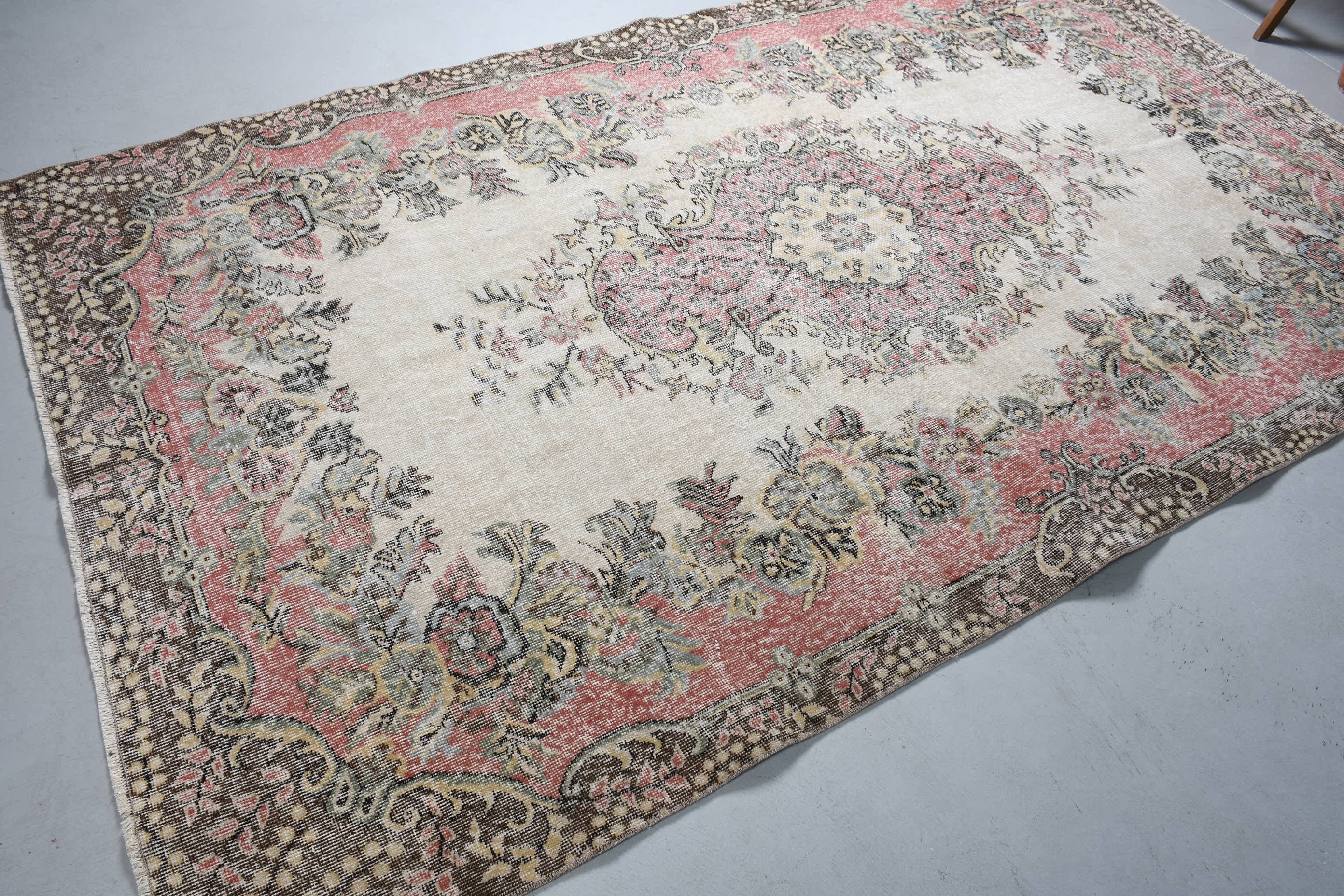 Mutfak Halısı, Yatak Odası Halıları, Salon Halısı, Bej 5.4x9.2 ft Büyük Halı, Türk Halıları, Vintage Halılar, Dekoratif Halı, Yer Halısı