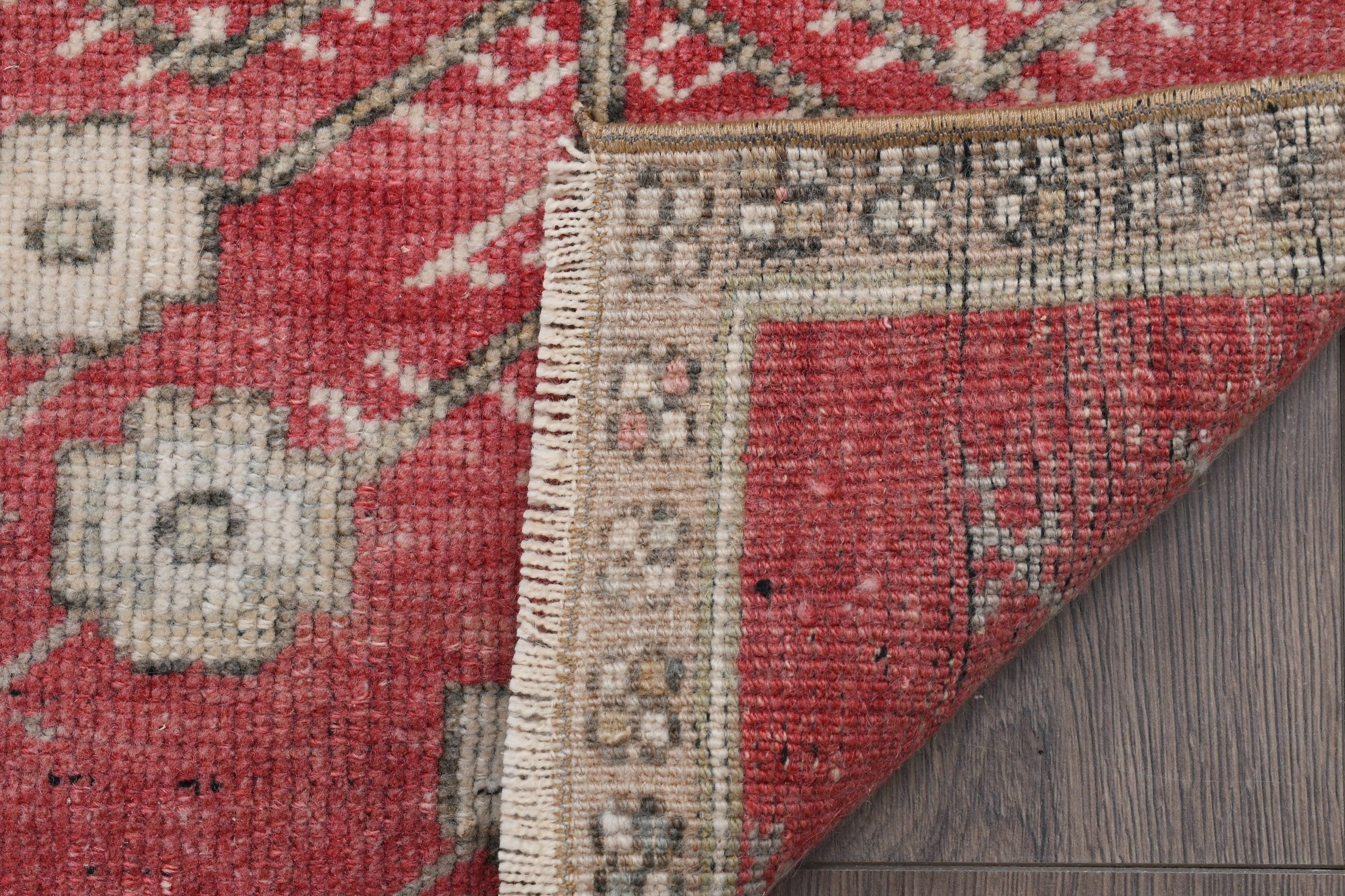 Bedroom Rug, Oushak Rugs, Red Oushak Rugs, Door Mat Rug, Rugs for Wall Hanging, Vintage Rug, Turkish Rugs, 1.6x1.4 ft Small Rug, Wool Rug