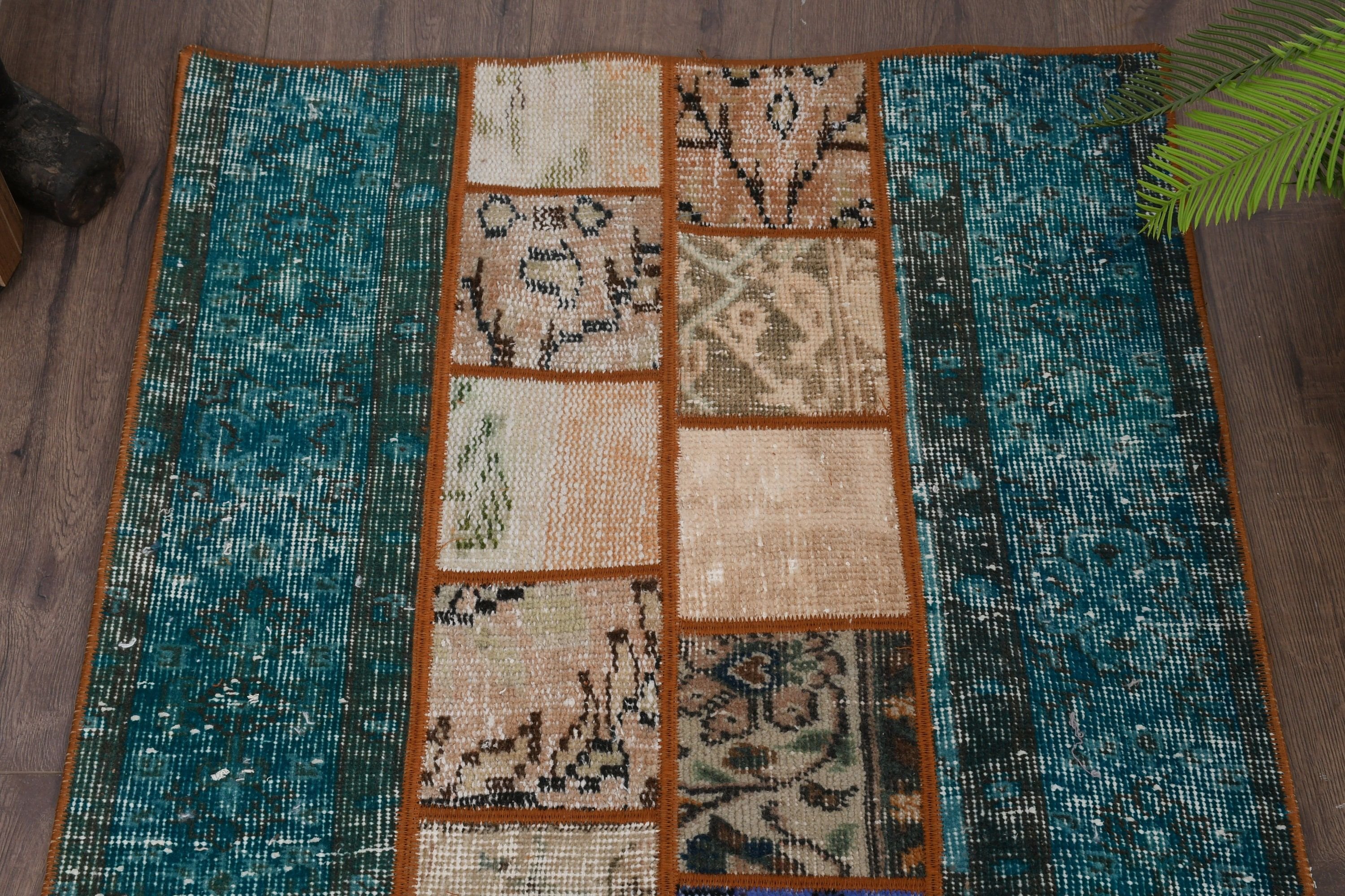 Mutfak Halıları, Kapı Paspas Halıları, Anadolu Halısı, 2,3x3,9 ft Küçük Halı, Küçük Boho Halı Halıları, Vintage Halı, Mavi Soğuk Halı, Yün Halı, Türk Halıları