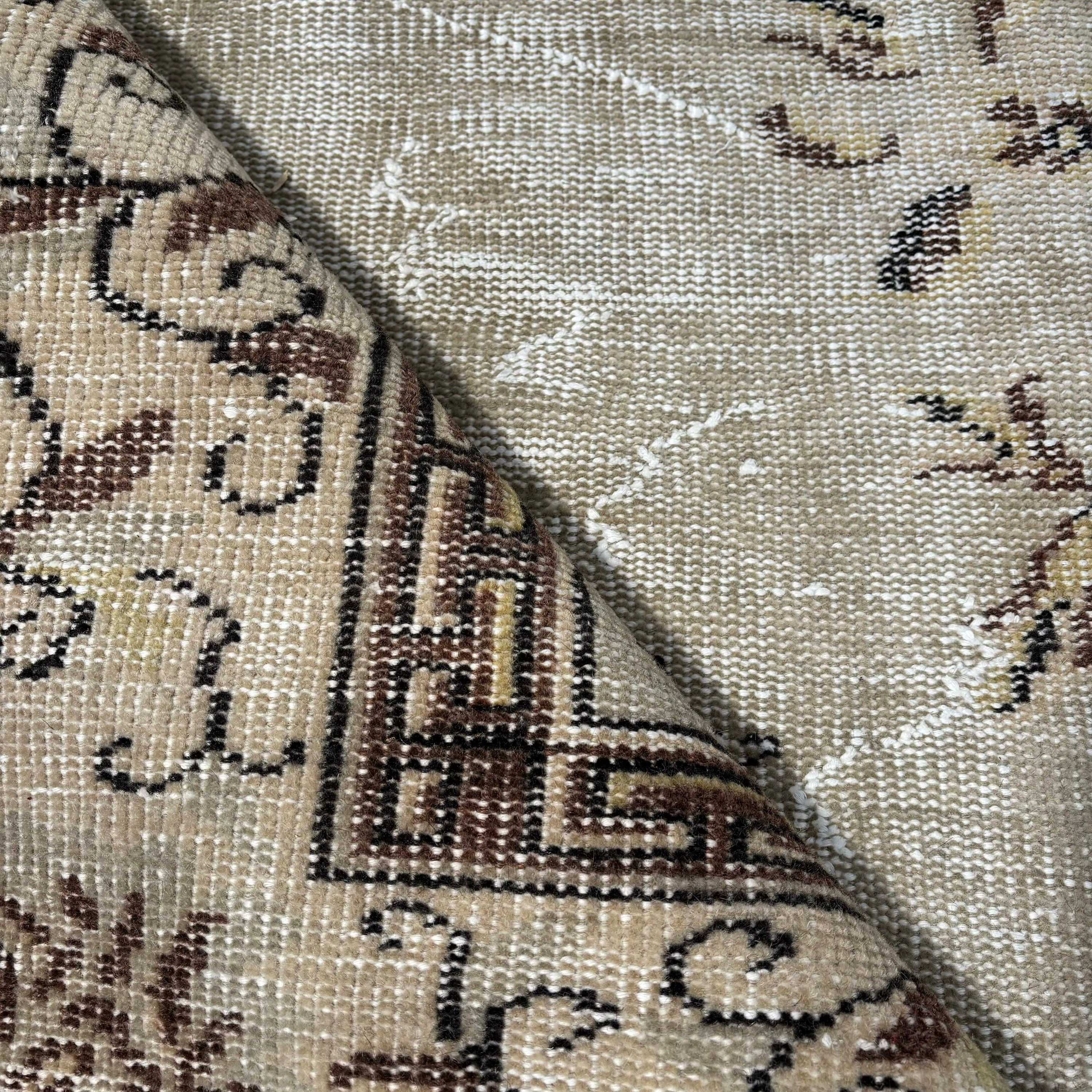 Vintage Halı, Modern Halı, Boho Halılar, Oturma Odası Halısı, Büyük Oushak Halısı, Düz Dokuma Halı, Bej 5.7x9.9 ft Büyük Halı, Türk Halısı