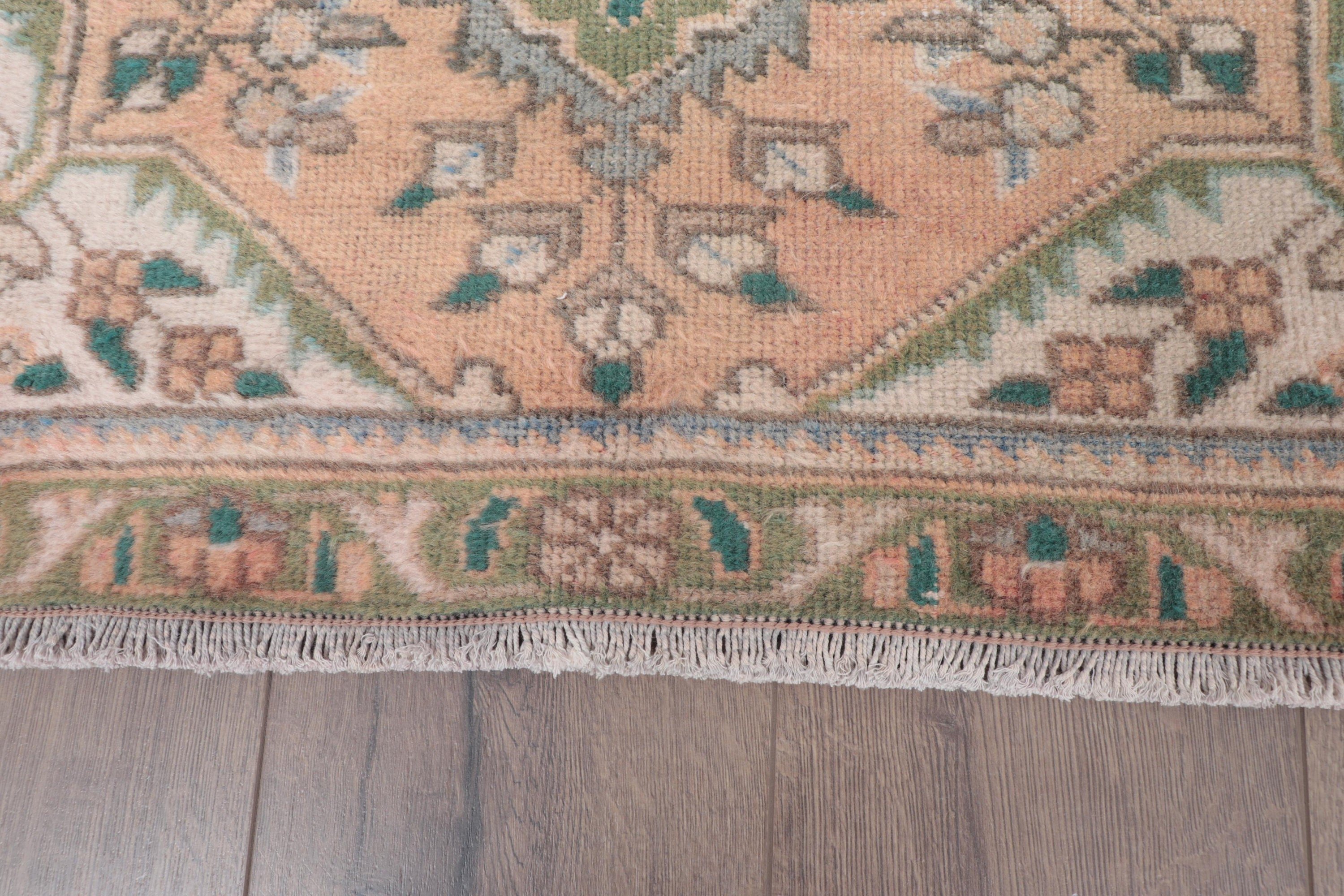 El Dokuma Halı, Vintage Halılar, Turuncu Geometrik Halı, 3.1x4.8 ft Küçük Halı, Yatak Odası Halıları, Yatak Odası Halıları, Türk Halısı, Küçük Boho Halısı