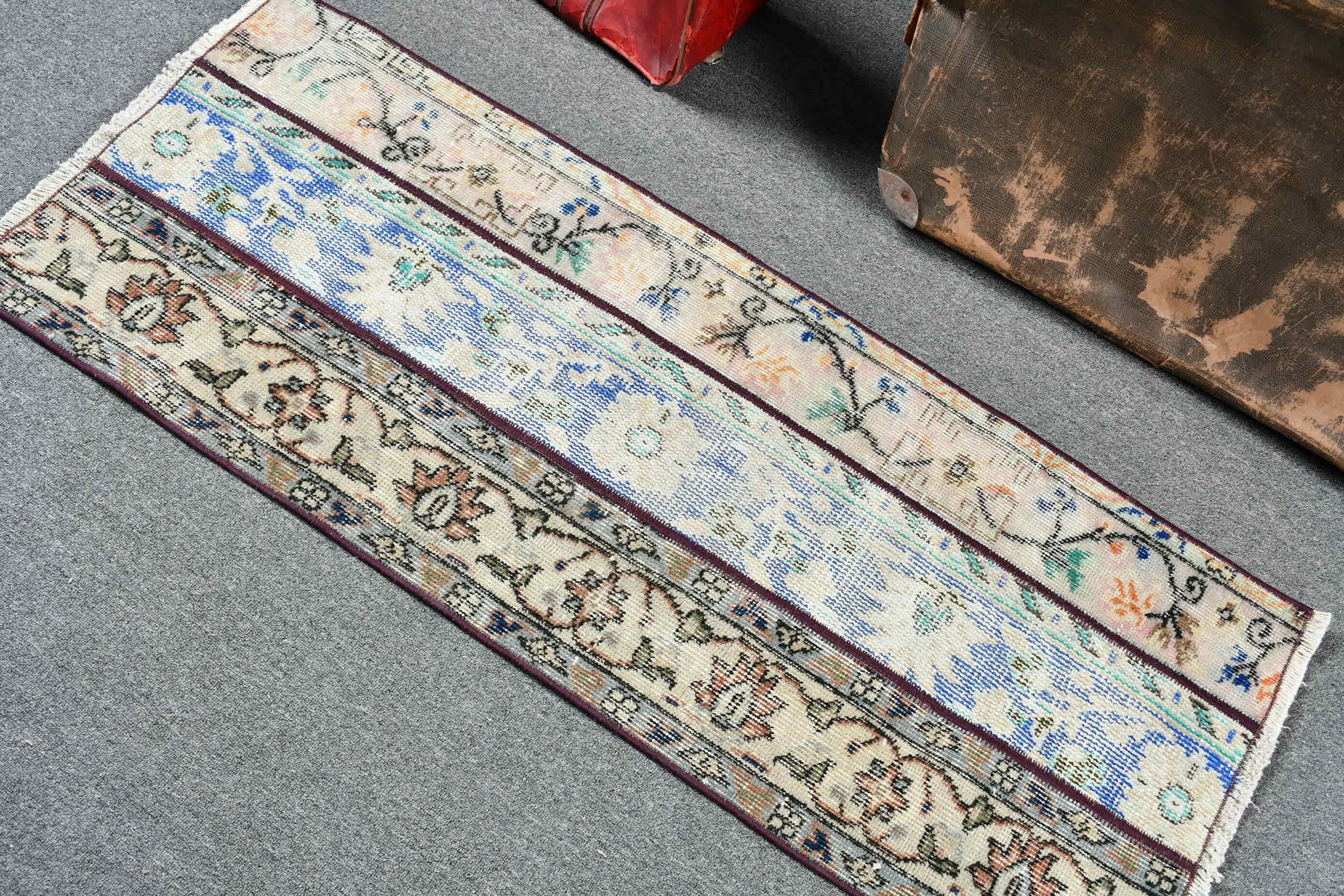 Vintage Halı, Antika Halı, Araba Paspas Halısı, Eski Halı, Yeşil Fas Halıları, Duvara Asılı Halılar, Türk Halısı, 1.8x4.6 ft Küçük Halı, Fas Halısı