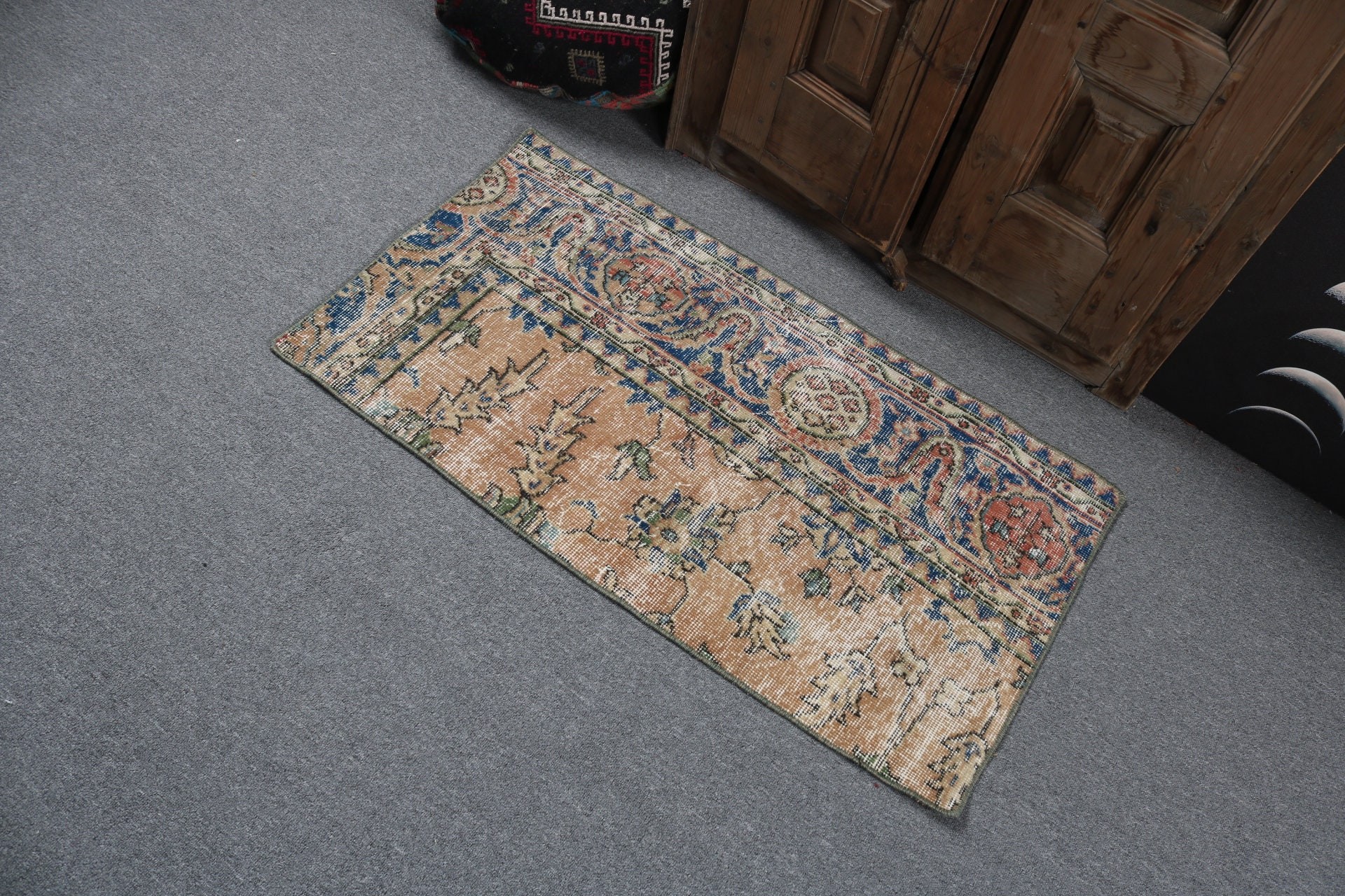 Yatak Odası Halısı, Düz Dokuma Halılar, 2x3,6 ft Küçük Halı, Boho Halıları, Türk Halıları, Turuncu Geometrik Halı, Araba Paspas Halısı, Vintage Halı, Duvar Asılı Halılar