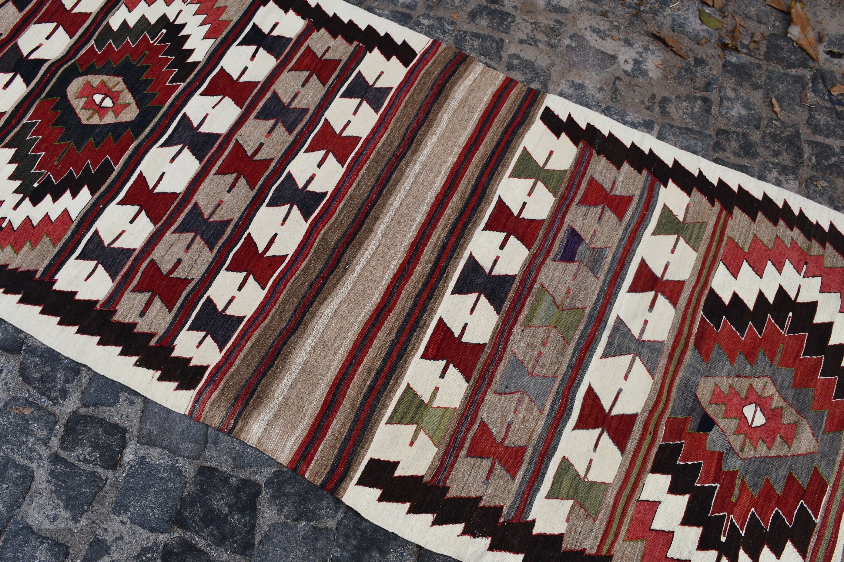 Corridor Rugs, Home Decor Rug, 3.3x9.6 ft Runner Rug, Red Floor Rug, Kilim, Turkey Rug, Vintage Rugs, Oushak Rug, Kitchen Rug, Turkish Rugs