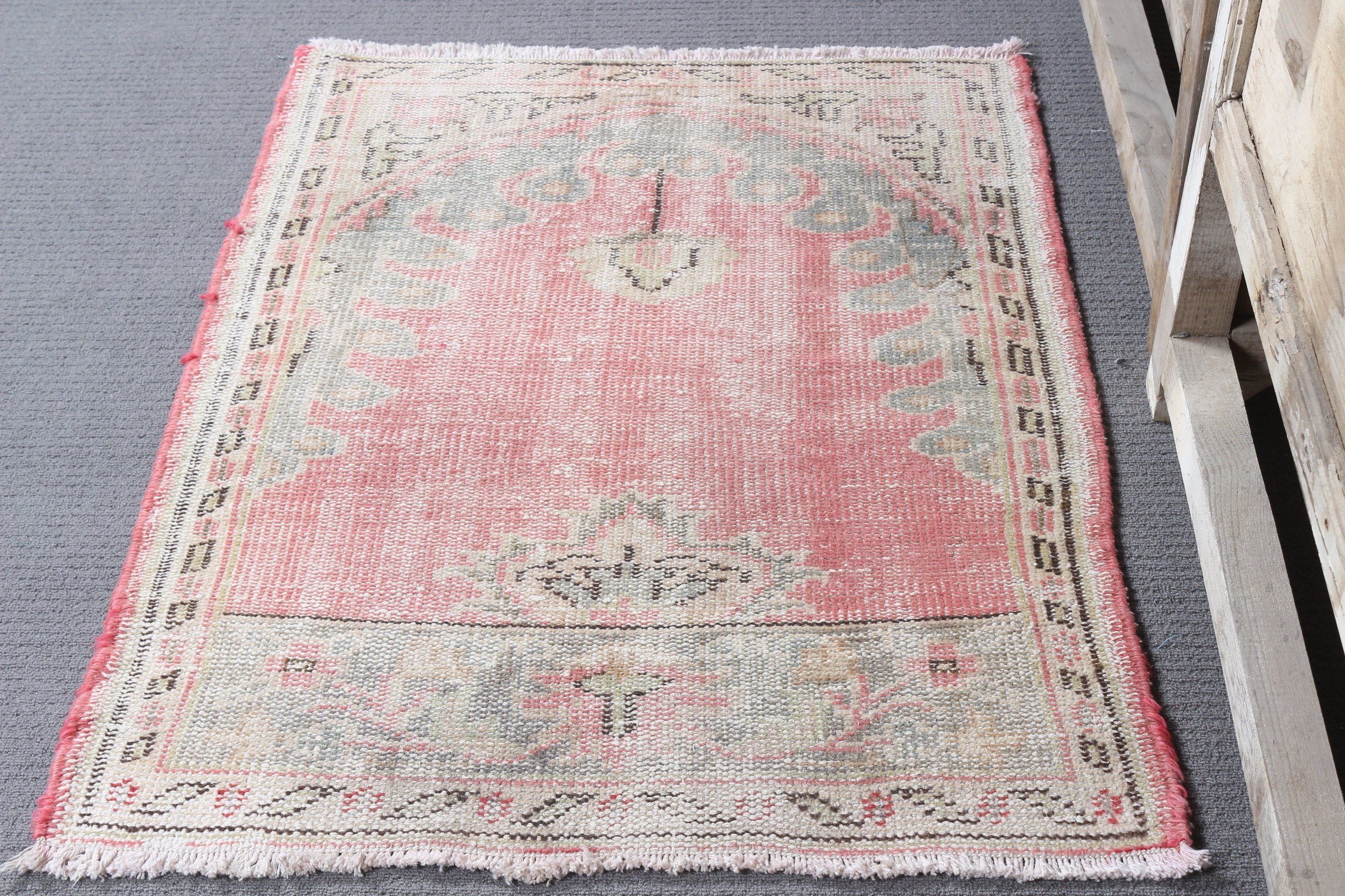 Distressed Rug, Red Bedroom Rug, Nursery Rug, Vintage Rug, 2.4x3.1 ft Small Rug, Oriental Rug, Turkish Rug, Door Mat Rugs, Anatolian Rug