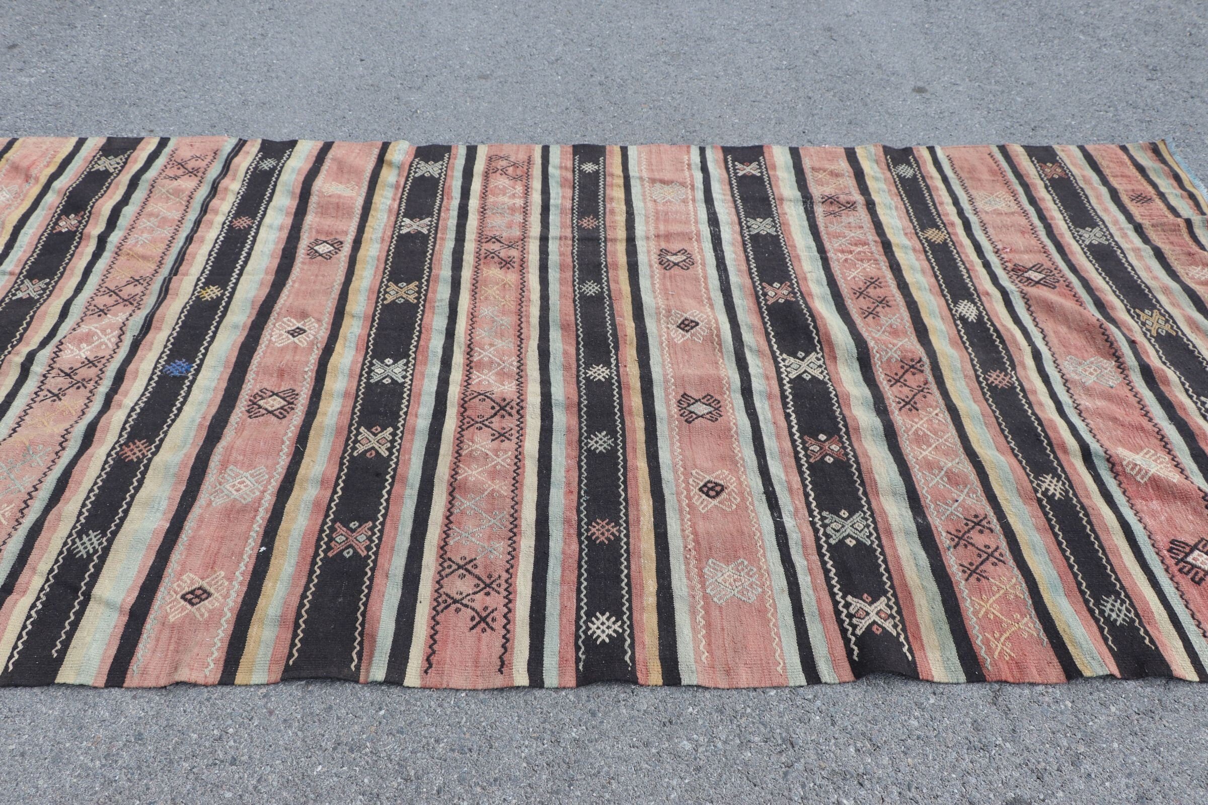 Turkish Rugs, Living Room Rug, Dining Room Rug, Kilim, Home Decor Rug, 5.4x10.9 ft Large Rug, Vintage Rug, Oushak Rugs, Bronze Floor Rugs