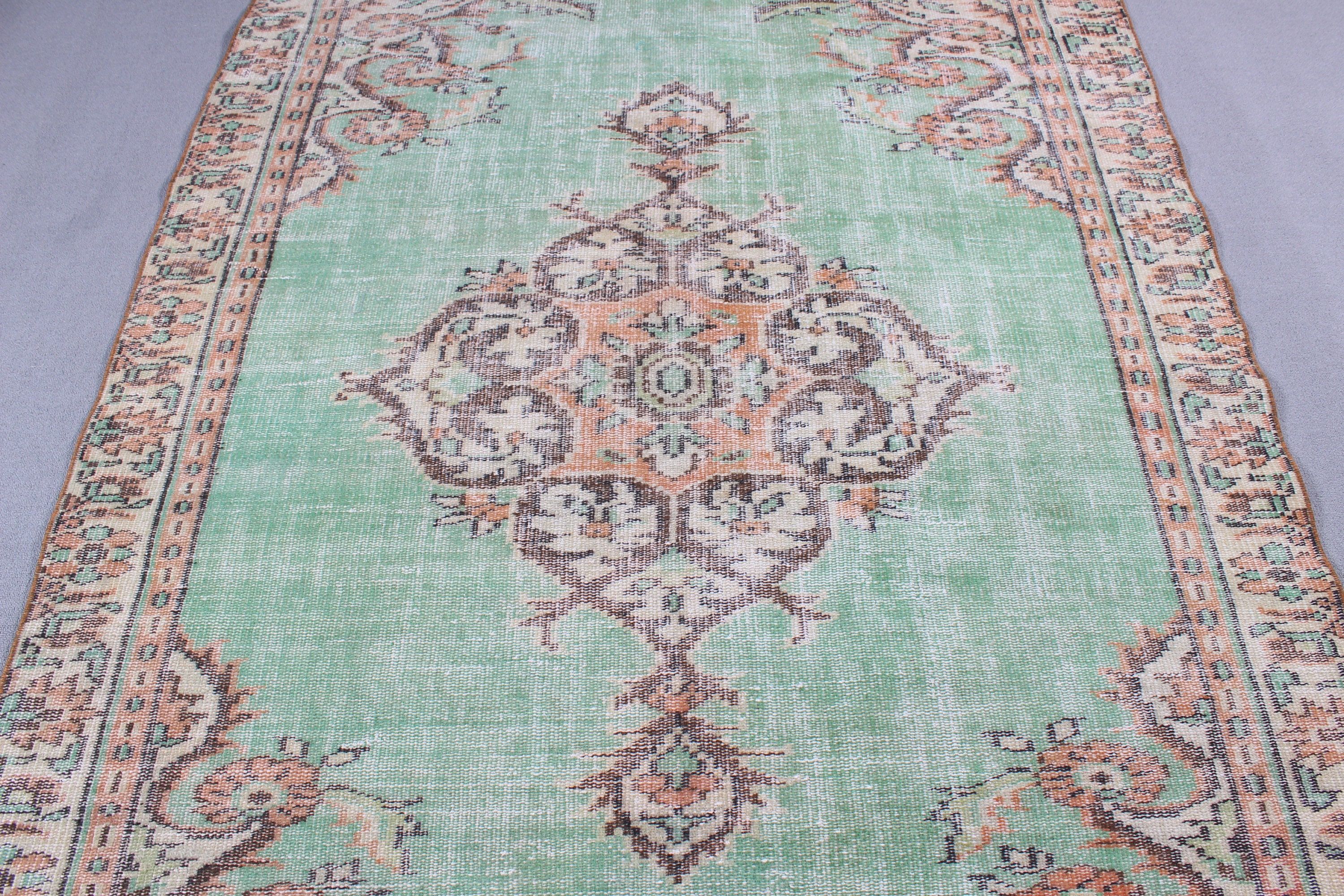 Anadolu Halısı, Vintage Halılar, Yeşil Oryantal Halılar, Türk Halısı, Nötr Halı, Büyük Boho Halıları, 5.3x8.6 ft Büyük Halılar, Oturma Odası Halıları