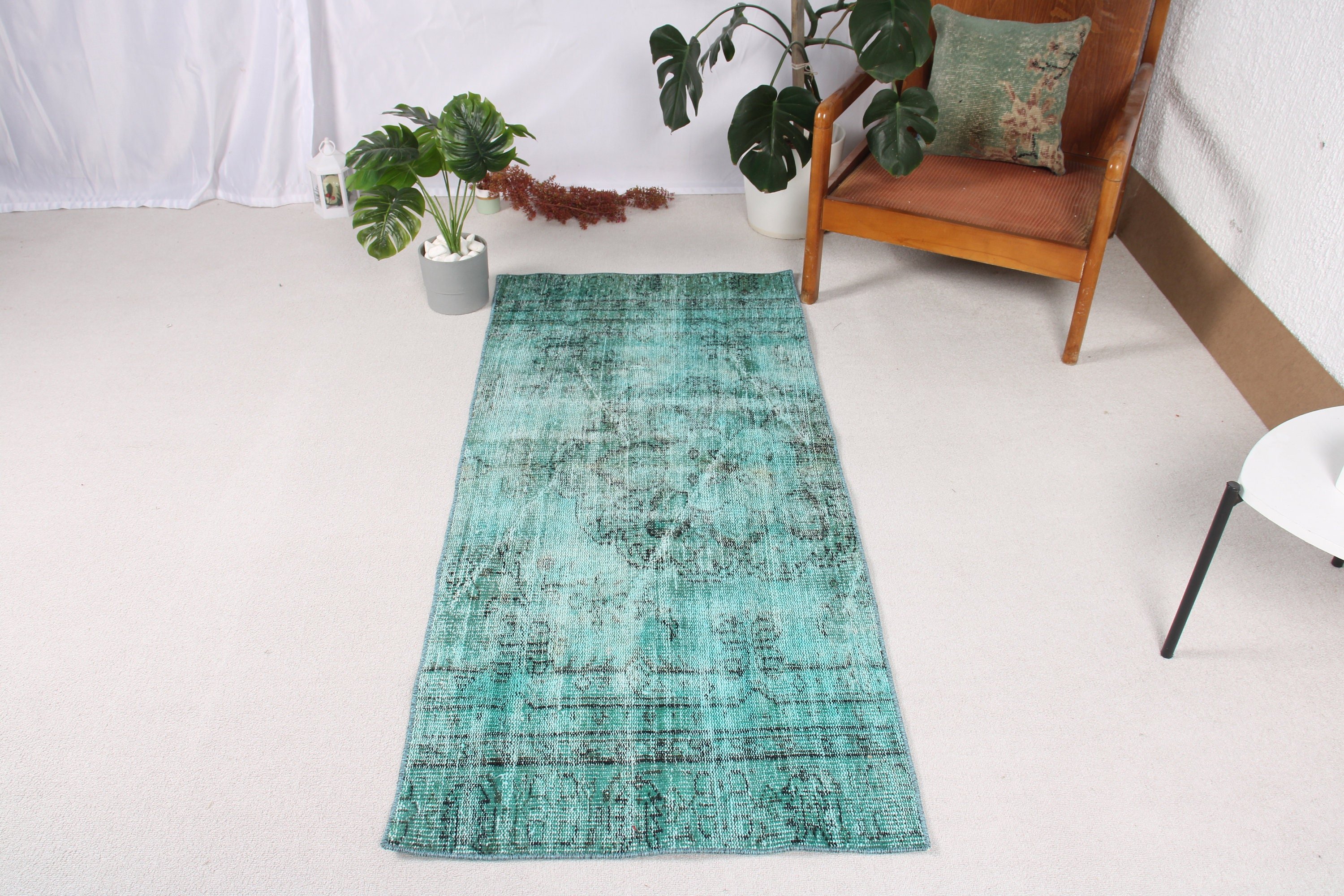 2.5x5.4 ft Small Rug, Green Modern Rugs, Bathroom Rugs, Moroccan Rugs, Vintage Rugs, Car Mat Rugs, Ethnic Rug, Turkish Rug, Luxury Rugs