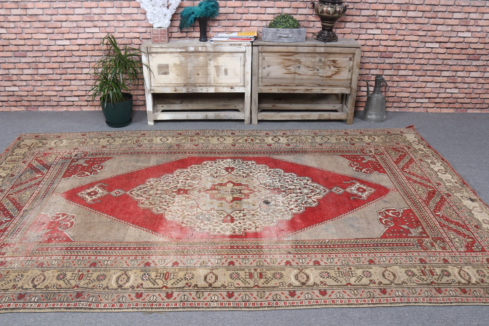 Moroccan Rug, Bedroom Rug, Vintage Rugs, Dining Room Rugs, Turkish Rug, 5.9x9.8 ft Large Rug, Beige Anatolian Rug, Outdoor Rug, Cool Rug