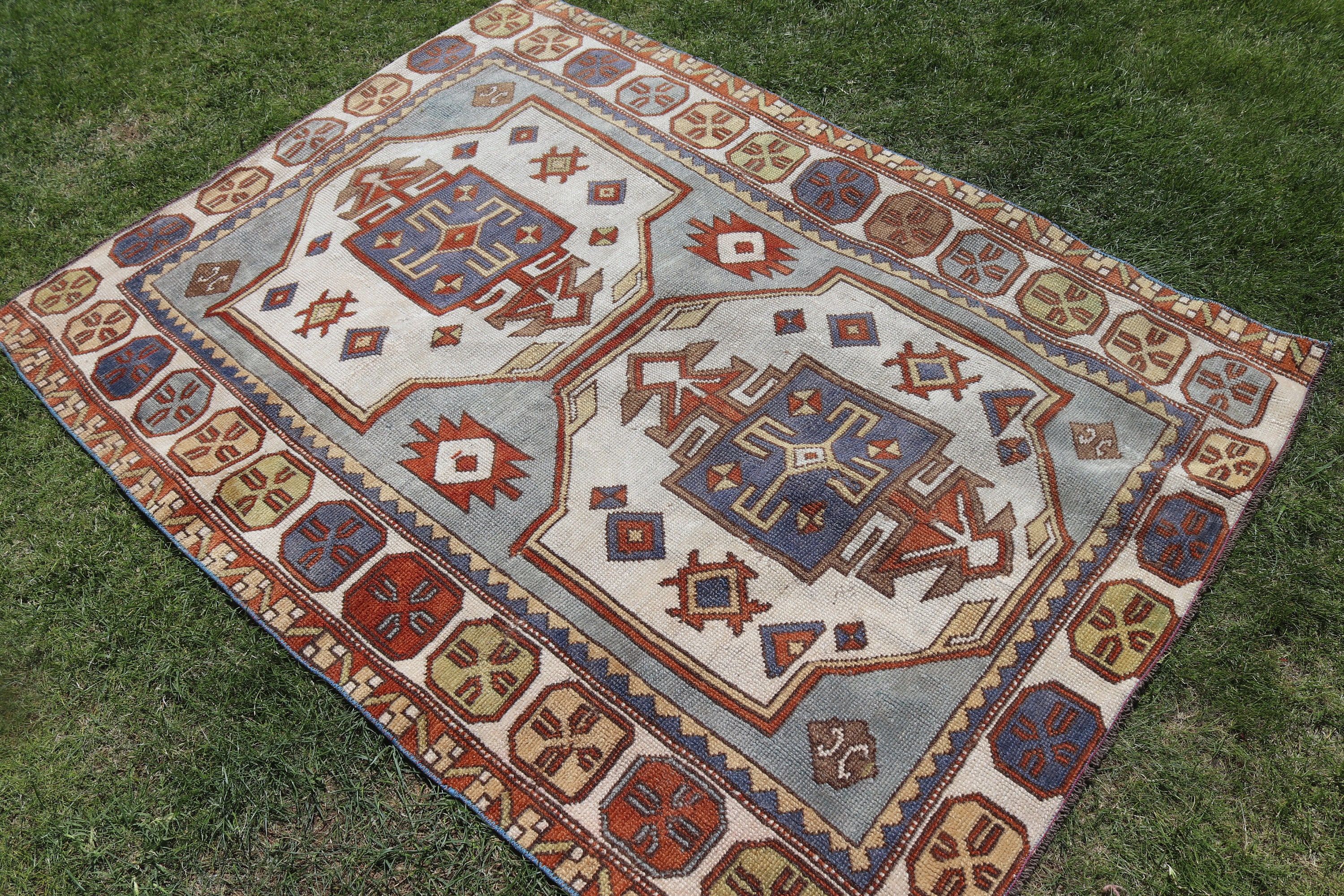 Dining Room Rugs, Boho Rugs, Handwoven Rug, Nursery Rugs, Vintage Rugs, Brown Modern Rugs, Bedroom Rugs, Turkish Rug, 4.3x5.7 ft Area Rug