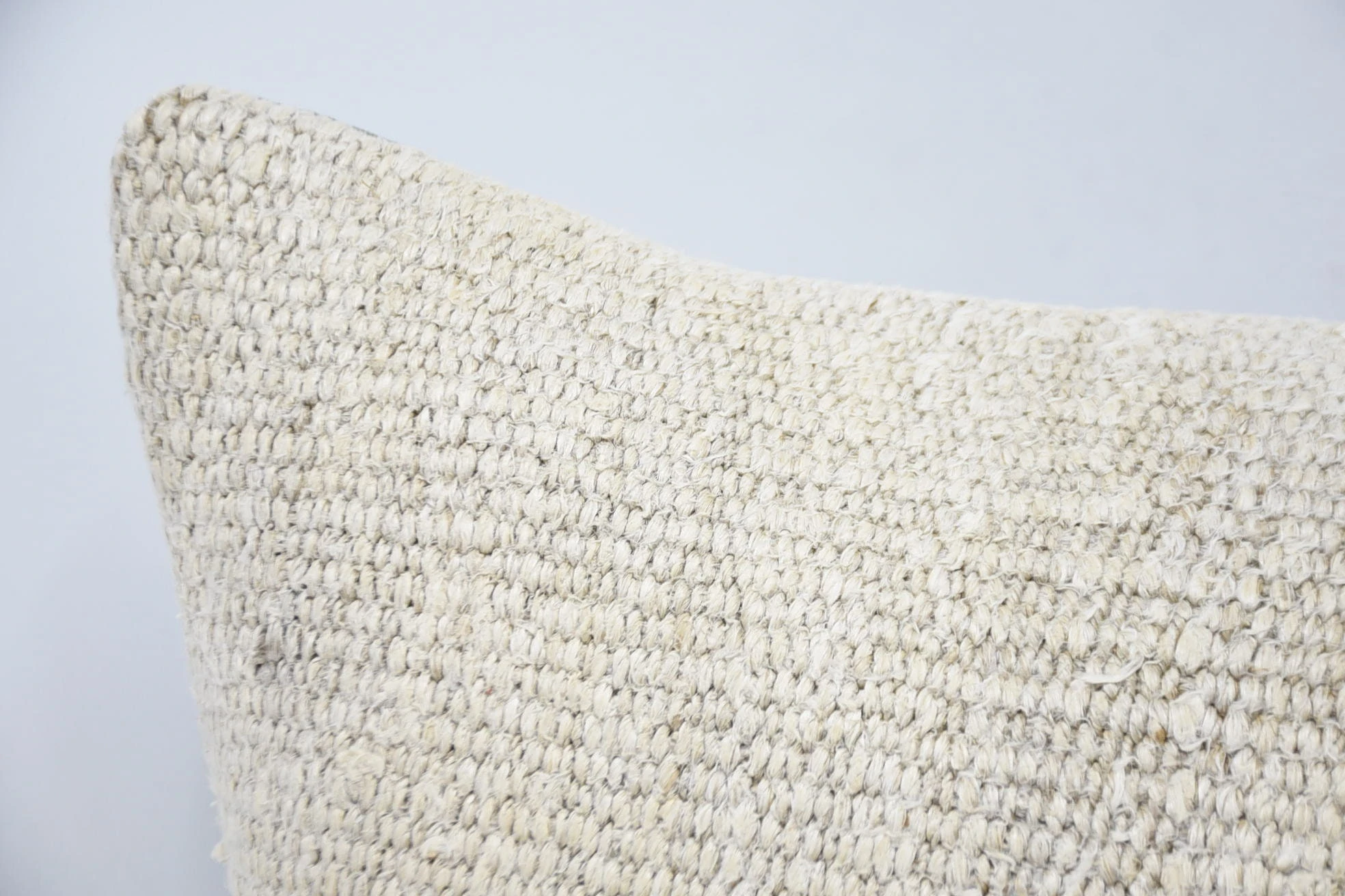 Home Decor Pillow, Turkish Corner Pillow Sham, 20"x28" Beige Pillow, Interior Designer Pillow, Vintage Kilim Throw Pillow