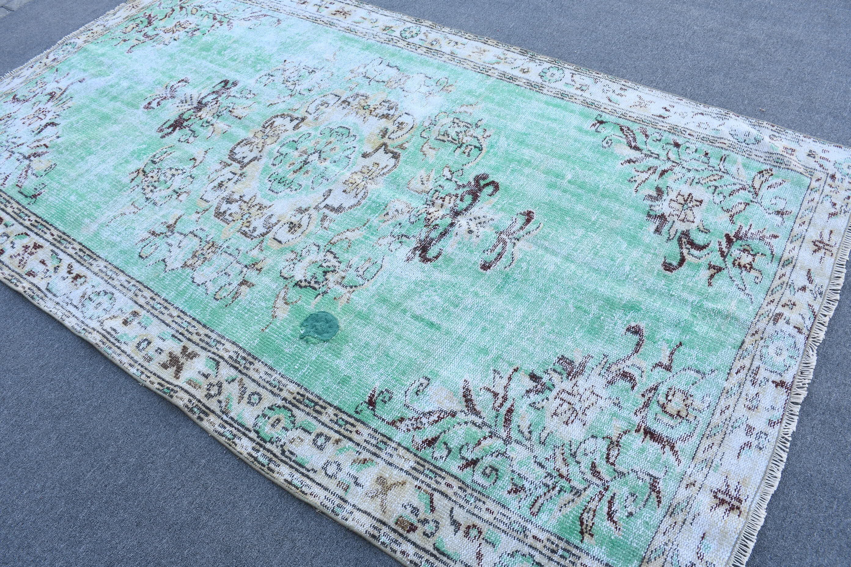 Bedroom Rug, 5.3x9.3 ft Large Rug, Cute Rug, Turkish Rug, Oriental Rug, Green Moroccan Rugs, Living Room Rug, Vintage Rug, Dining Room Rug