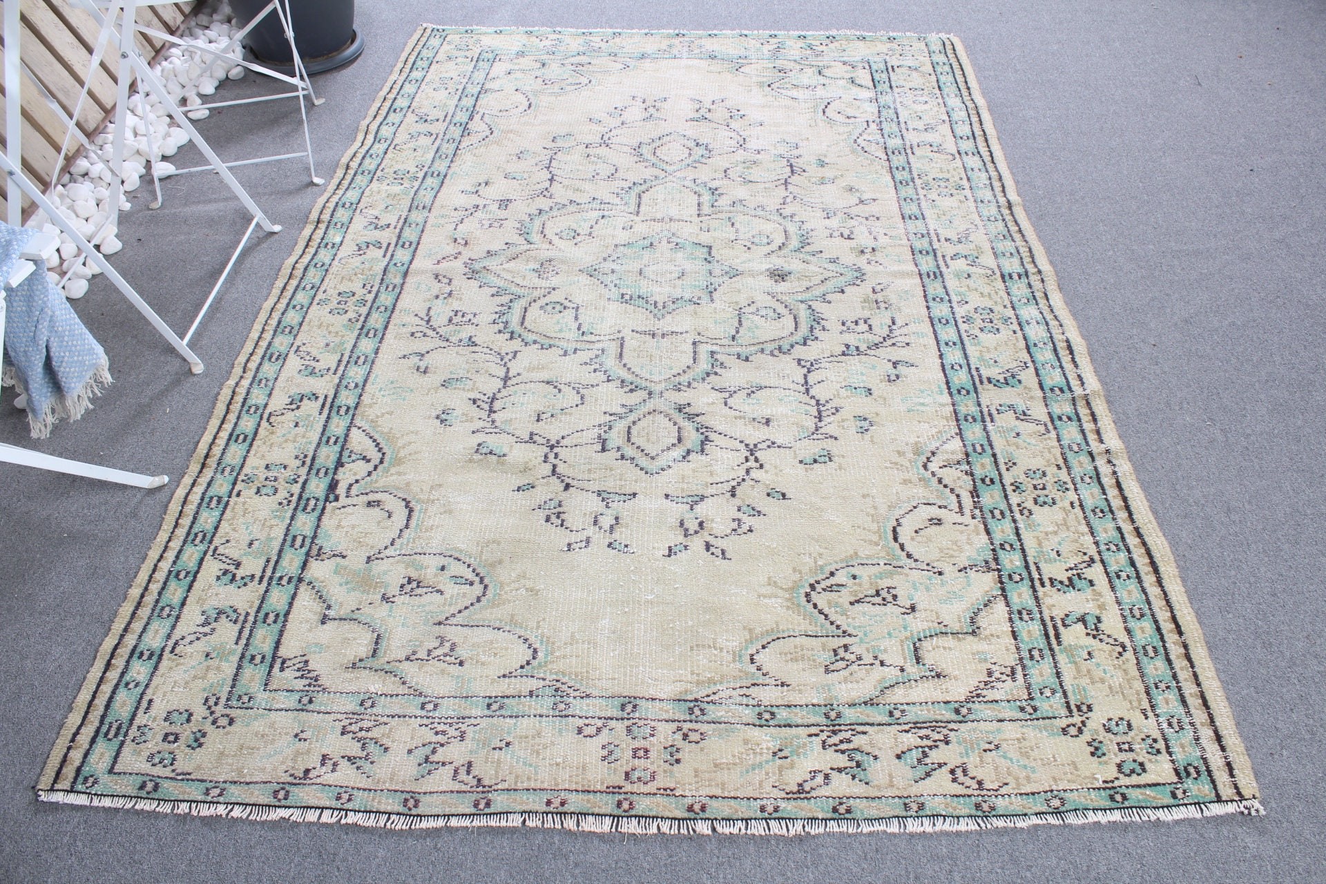 Rugs for Nursery, Beige Bedroom Rugs, Turkey Rugs, Turkish Rug, 5.2x7.6 ft Area Rug, Vintage Rugs, Oushak Rugs, Kitchen Rug