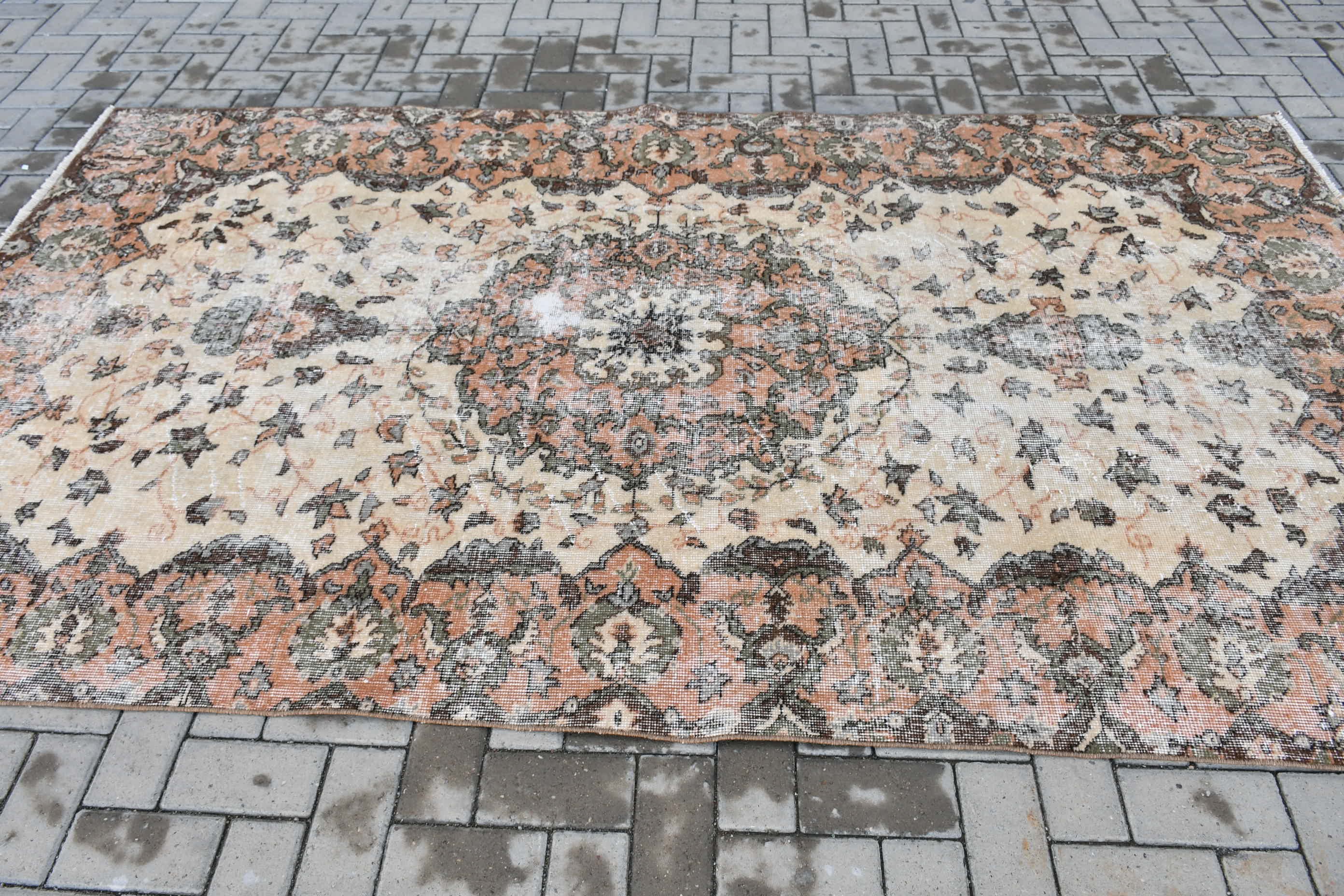 Oriental Rugs, Beige Anatolian Rug, 5.4x9.1 ft Large Rug, Living Room Rug, Vintage Rug, Turkish Rug, Bedroom Rug, Anatolian Rug, Pale Rug