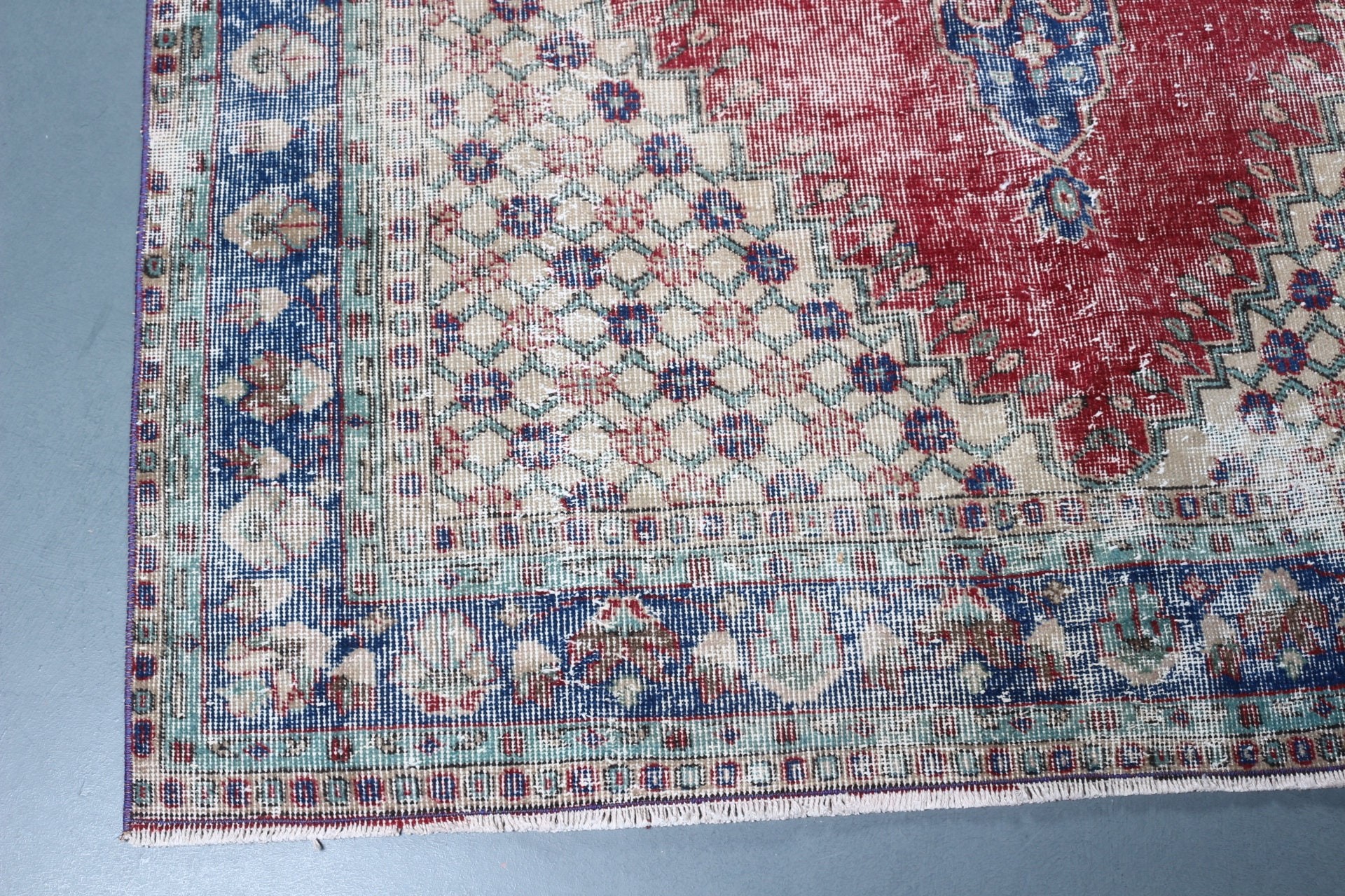 Vintage Halılar, Aztek Halıları, Ev Dekorasyonu Halısı, Türk Halısı, Kırmızı Zemin Halısı, Yemek Odası Halısı, Oryantal Halılar, Salon Halısı, 5.3x8.6 ft Büyük Halı