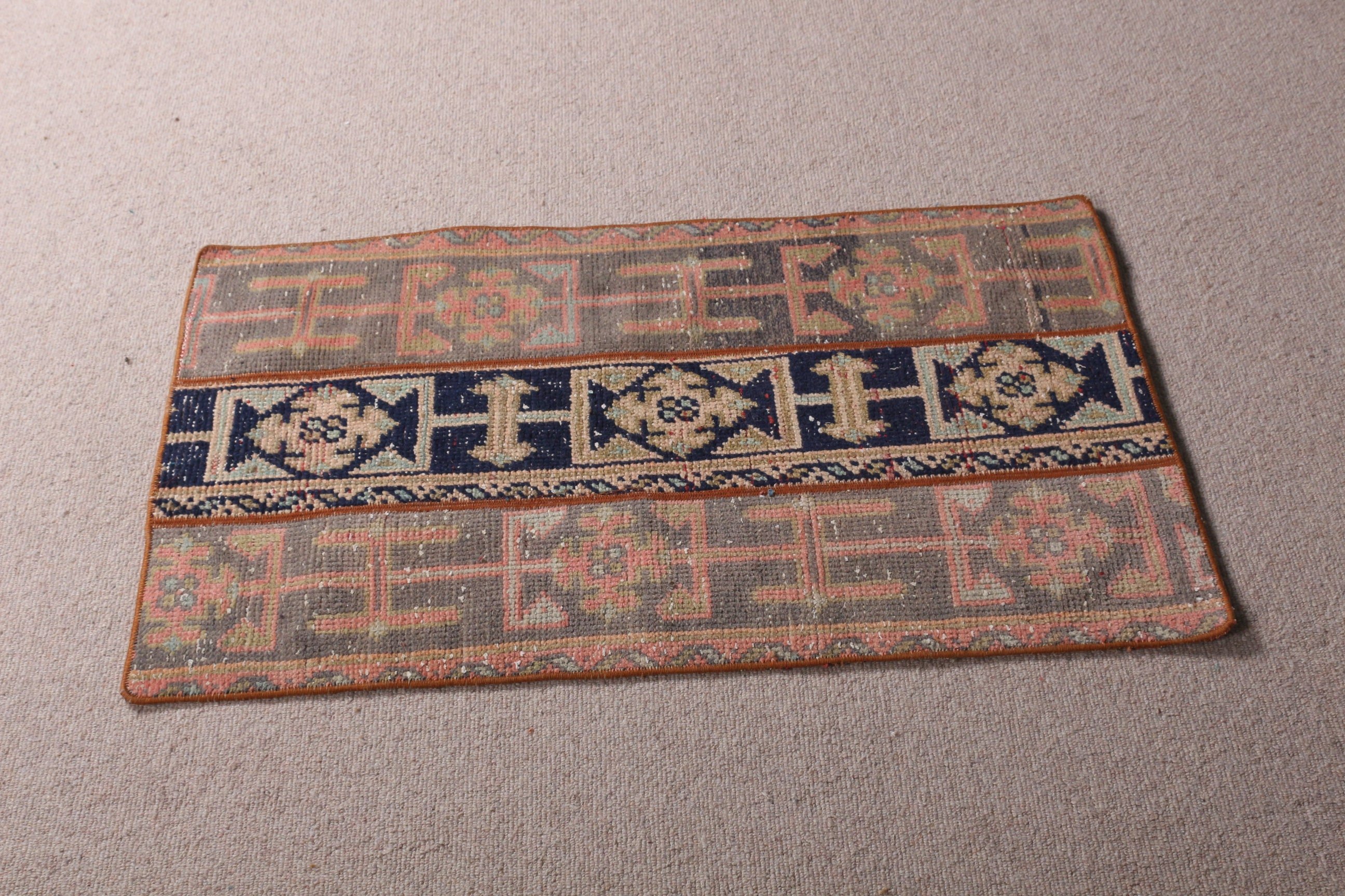 Bath Rug, Rugs for Car Mat, Oushak Rug, Vintage Rug, Anatolian Rugs, Blue Bedroom Rug, 1.9x3.3 ft Small Rugs, Kitchen Rug, Turkish Rugs