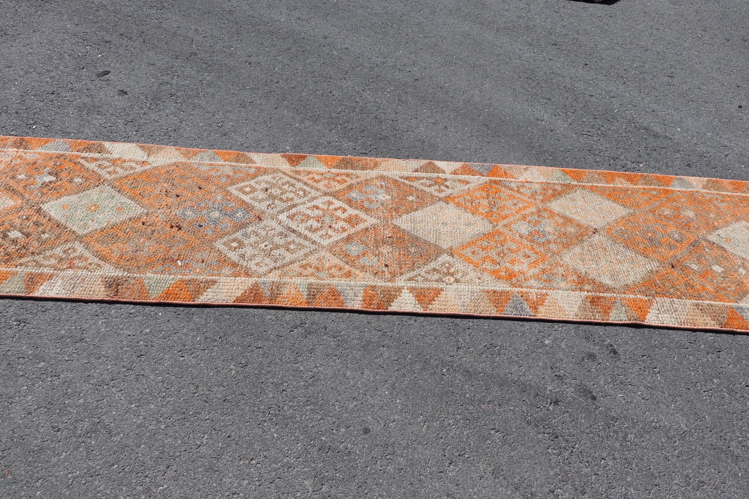 Koridor Halıları, Ofis Halısı, Bej Yer Halısı, Vintage Halı, Yün Halı, Mutfak Halısı, Ev Dekorasyonu Halısı, Türk Halıları, 2,5x12,2 ft Yolluk Halısı