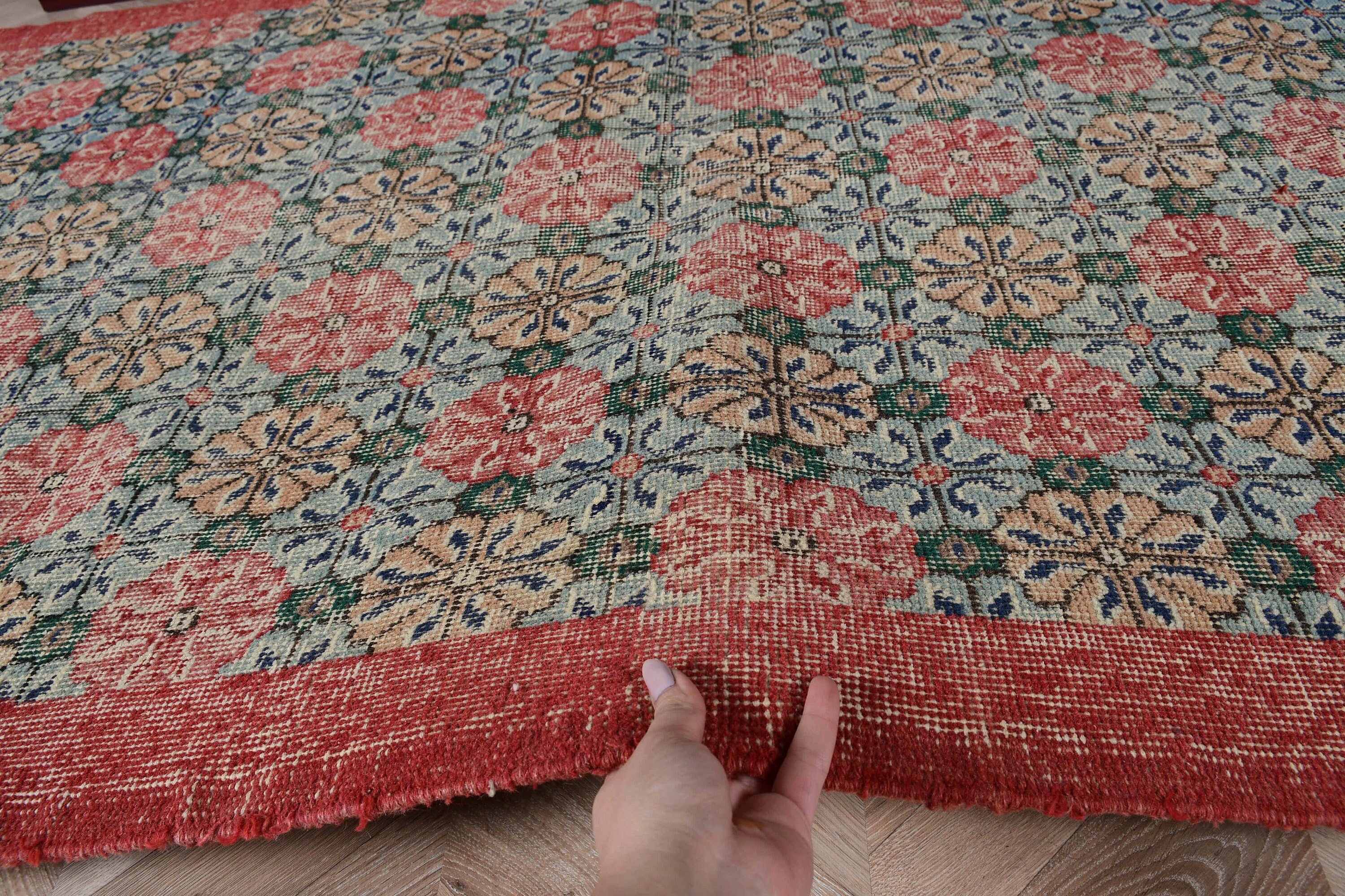 Vintage Rug, Floor Rug, Oriental Rug, Rugs for Bedroom, Bedroom Rugs, Turkish Rug, Vintage Decor Rug, 3.8x6.8 ft Area Rug, Red Antique Rug