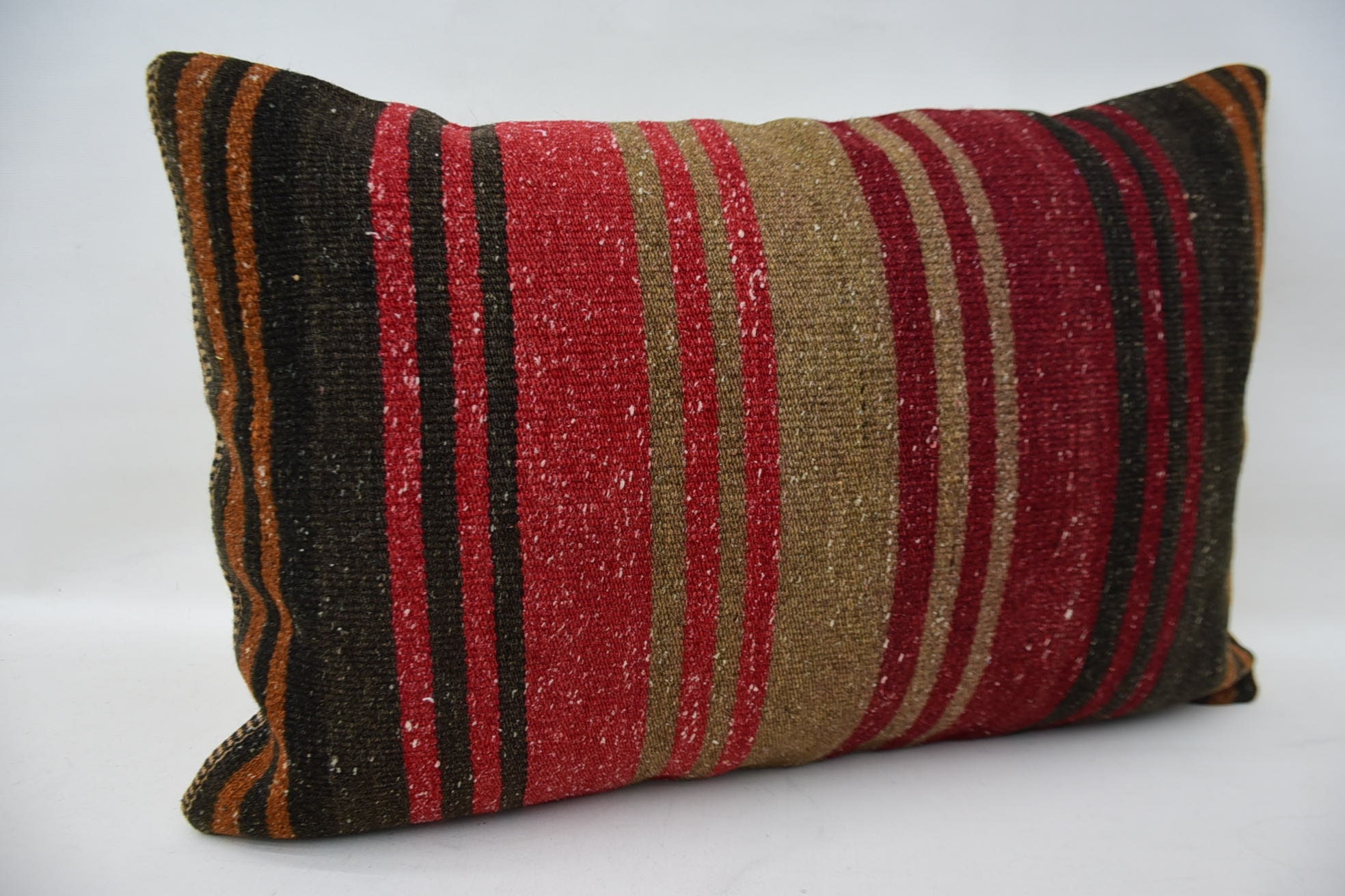 Tribal Pillow Case, Handmade Kilim Cushion, 16"x24" Red Cushion Case, Turkish Pillow, Antique Pillows, Aesthetic Pillow Cover
