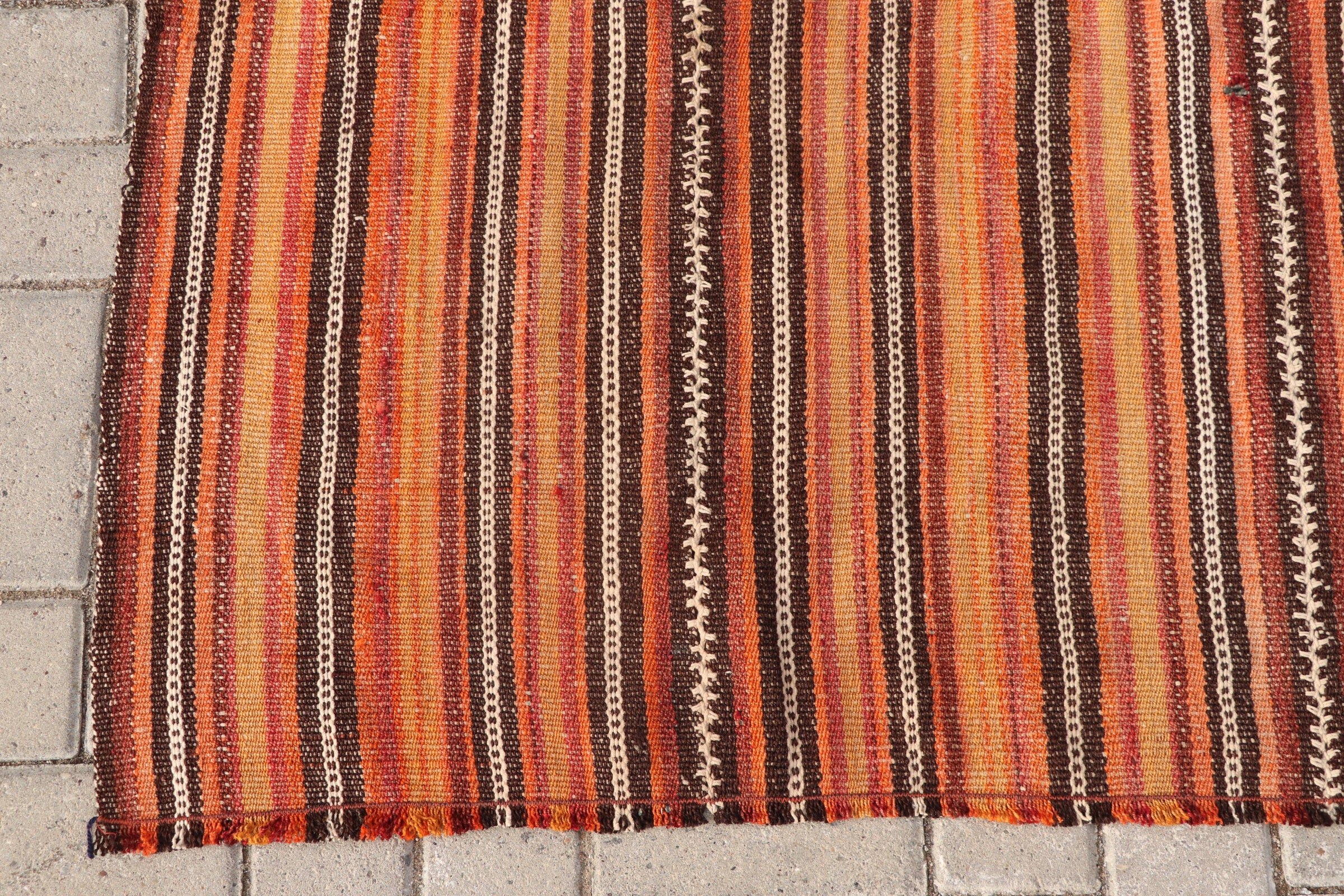 Antre Kilim, Yer Kilim, Antik Kilim, Turuncu Serin Kilim, Mutfak Kilim, Antre Kilim, 150x241 cm Oturma odası Kilim, Yer Kilim, Türk Kilim