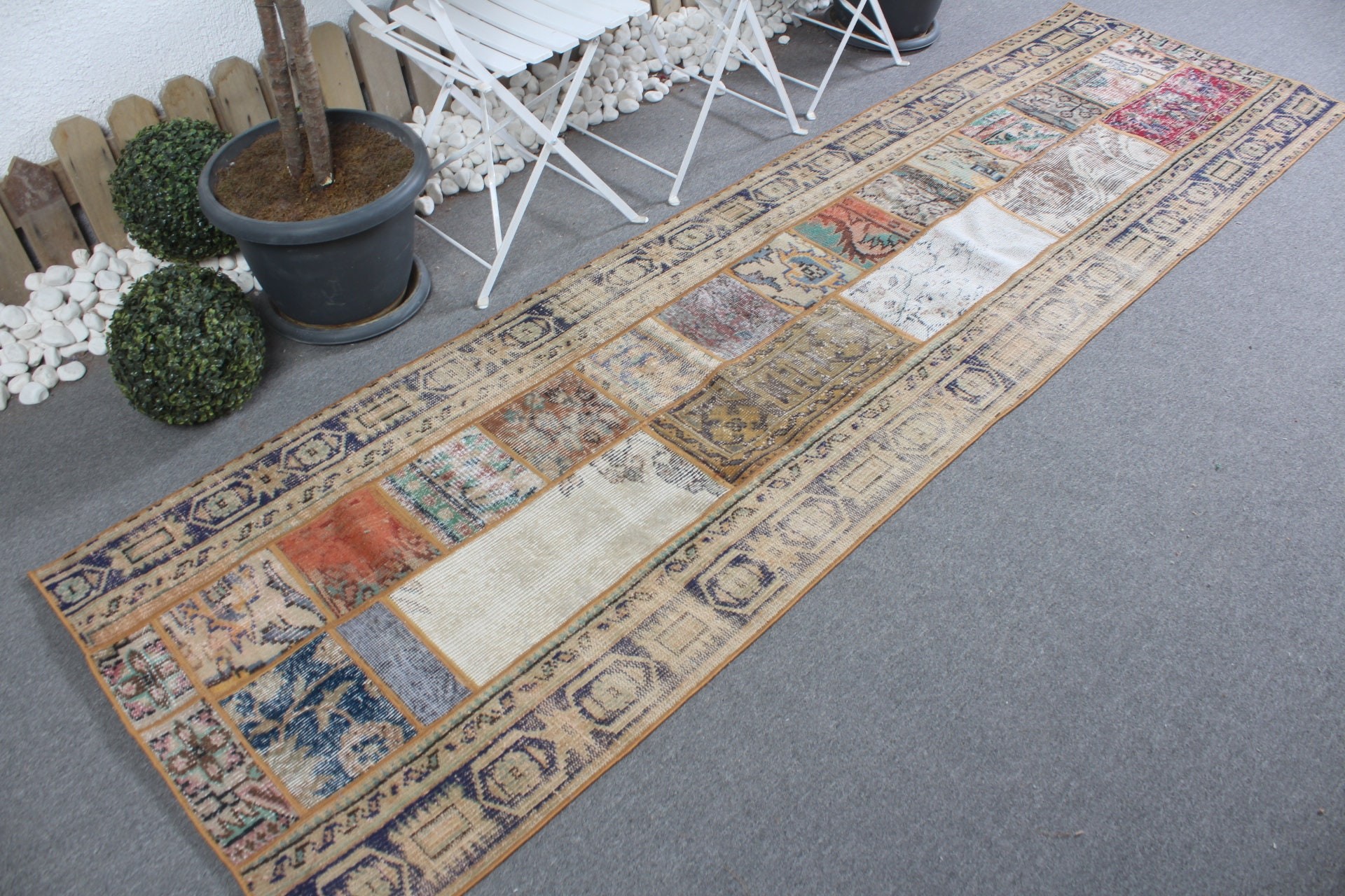 Vintage Rugs, Beige Moroccan Rugs, Turkish Rug, Stair Rugs, 2.8x10.1 ft Runner Rugs, Rugs for Runner, Wedding Rugs, Floor Rug, Antique Rug